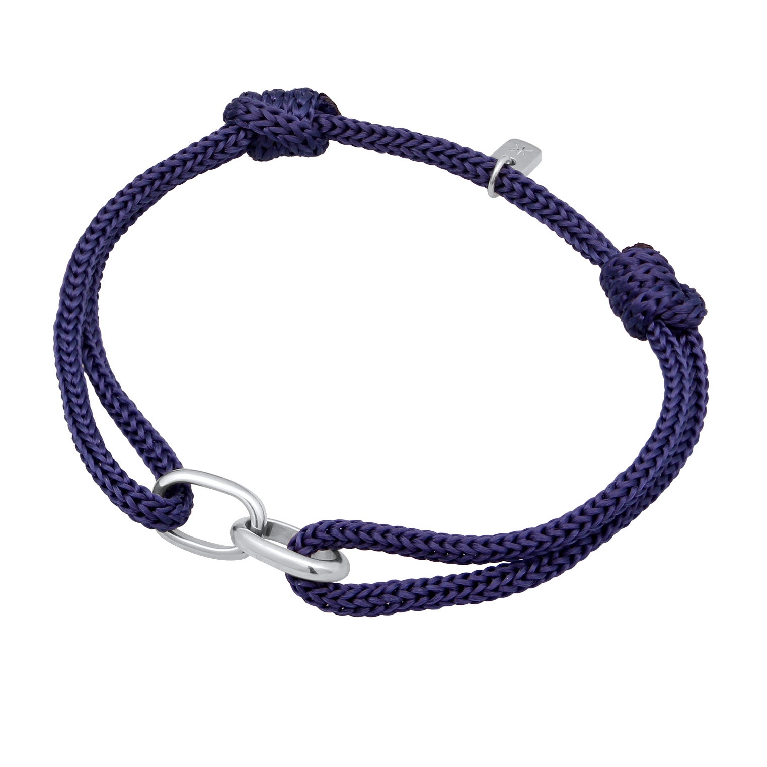 Dunkelblau - KUZZOI | Armband Glieder Element | Nylon (Blau) | 925 Sterling Silber