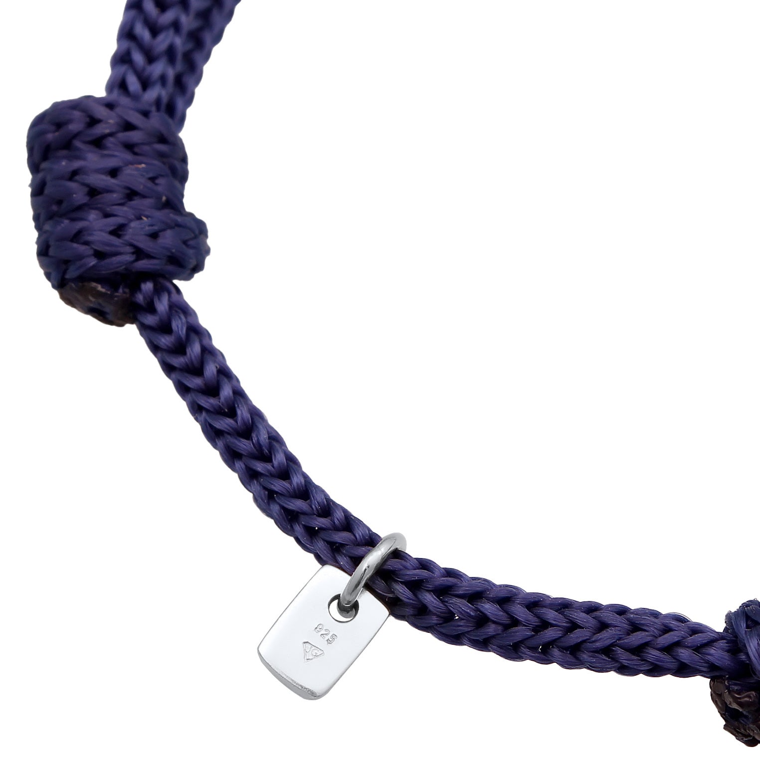 Dunkelblau - KUZZOI | Armband Glieder Element | Nylon (Blau) | 925 Sterling Silber