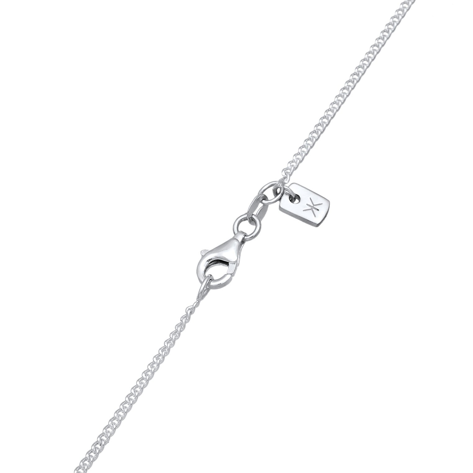 Silber - KUZZOI | Halskette Plättchen Palmen | 925 Sterling Silber