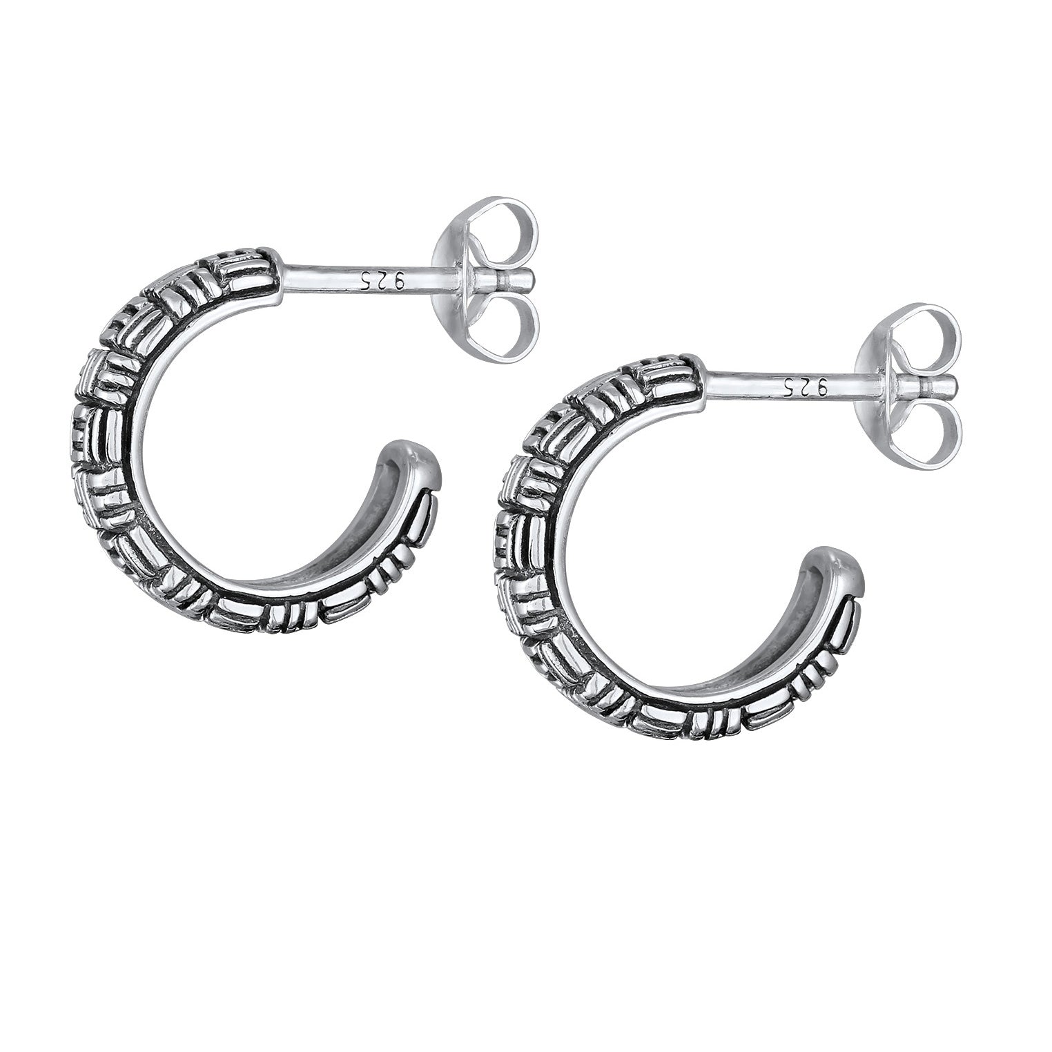 Silber - KUZZOI | Ohrstecker Vintage Strukturiert | 925 Sterling Silber