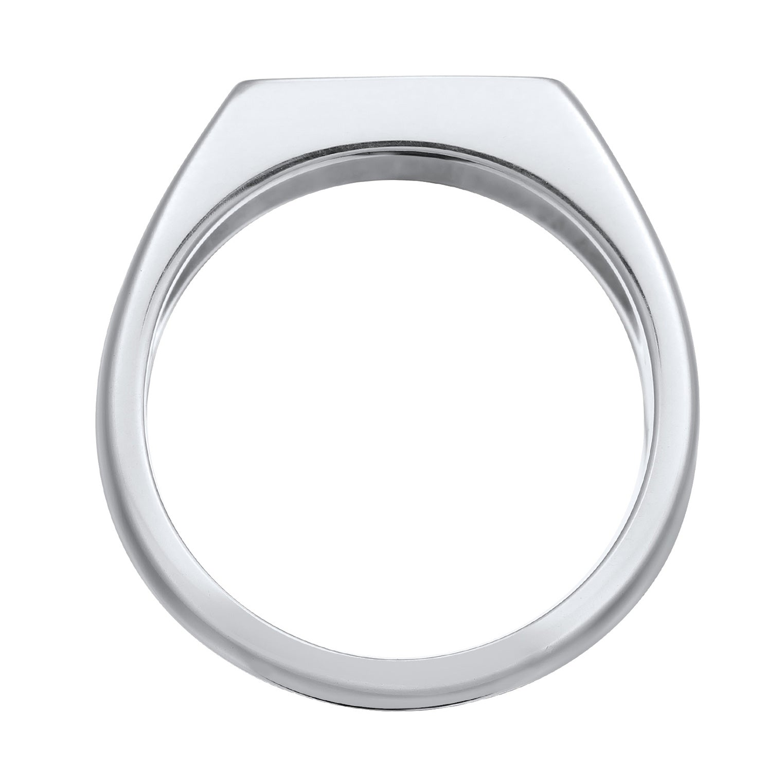 Silber - KUZZOI | Siegelring Rechteck | Emaille (Schwarz) | 925 Sterling Silber