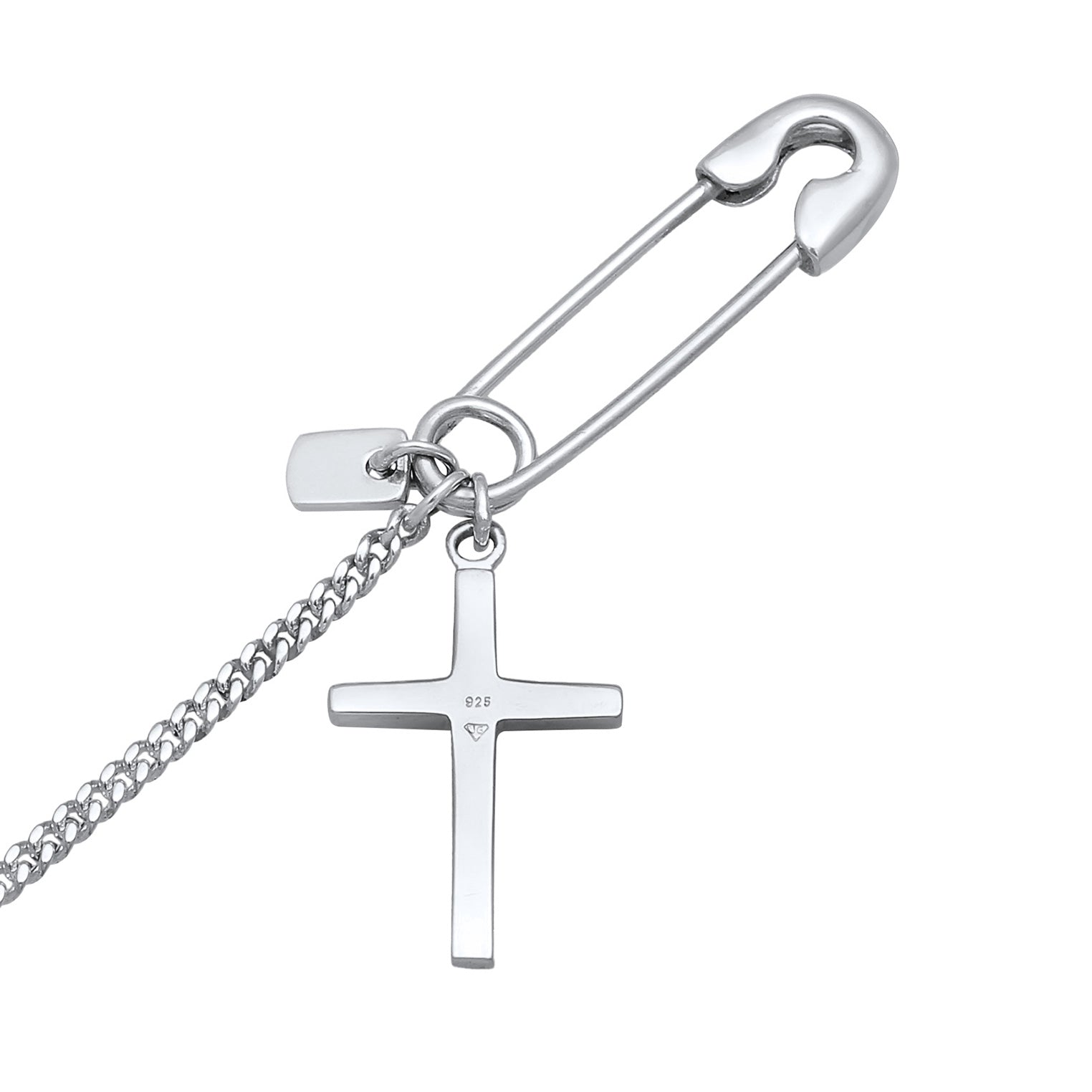 Silber - KUZZOI | Kragenkette Kreuz | 925 Sterling Silber