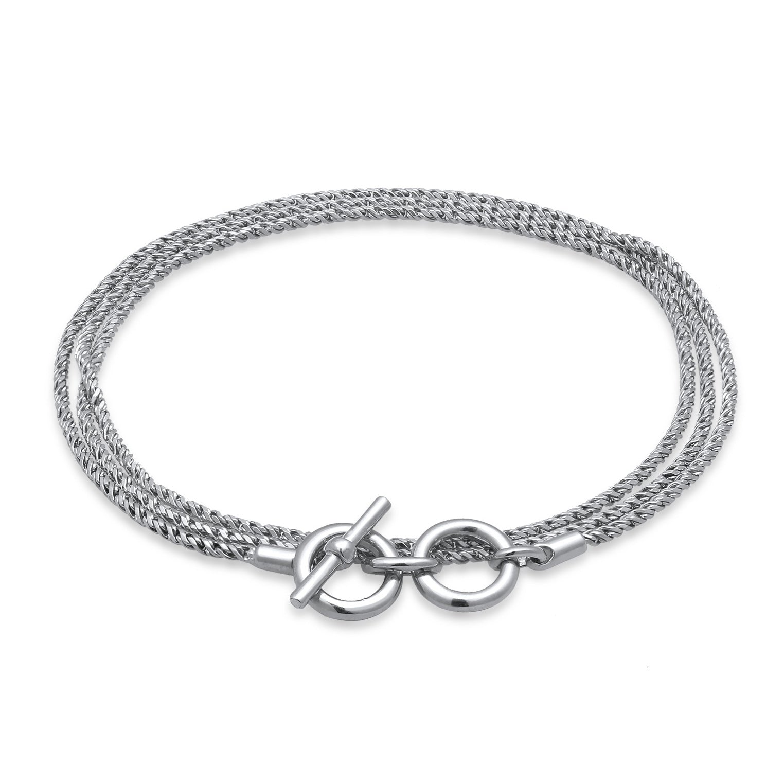 Silber - KUZZOI | Armband Kordelkette T-Bar | 925 Sterling Silber