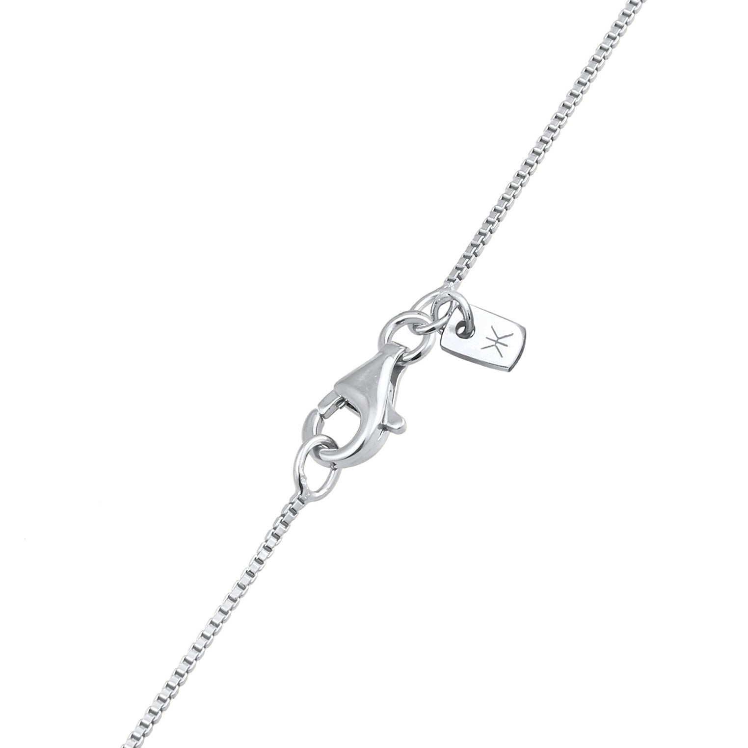 Silber - KUZZOI | Halskette Anhänger Rechteck | Topas (Weiß) | 925 Sterling Silber