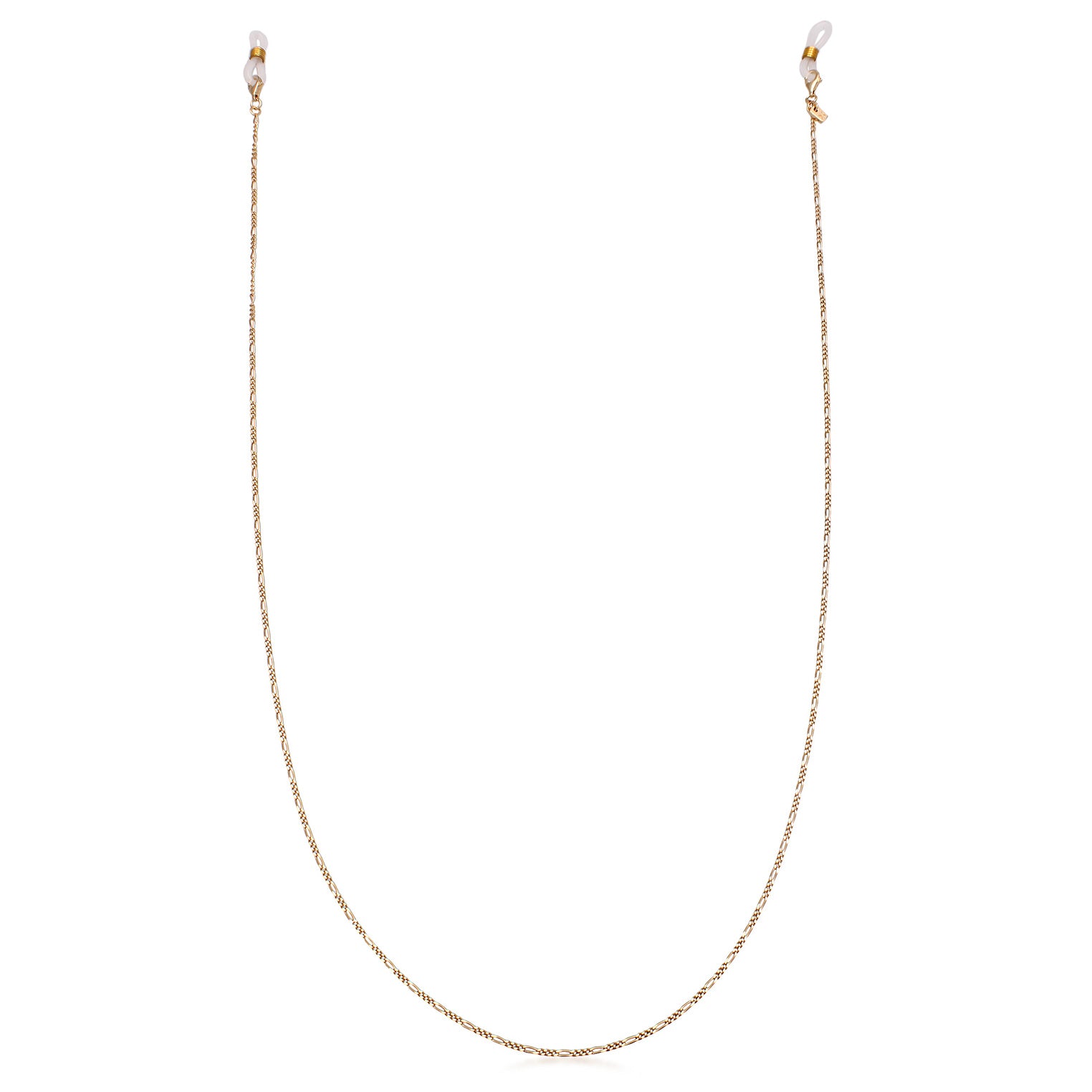 Gold - KUZZOI | Figaro-Brillenkette | 925 Sterling Silber vergoldet