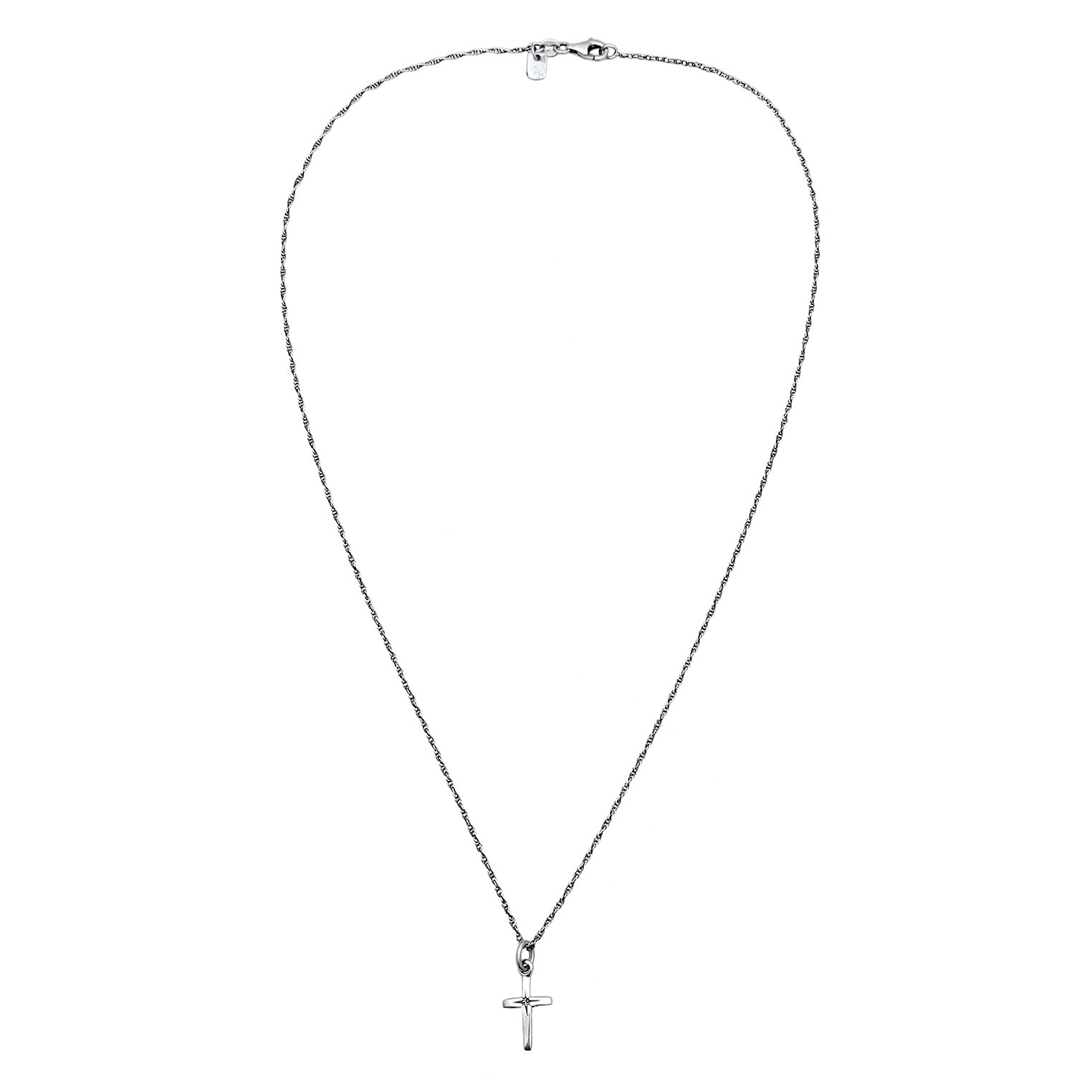 Silber - KUZZOI | Halskette Kreuz Anhänger | 925 Sterling Silber oxidiert