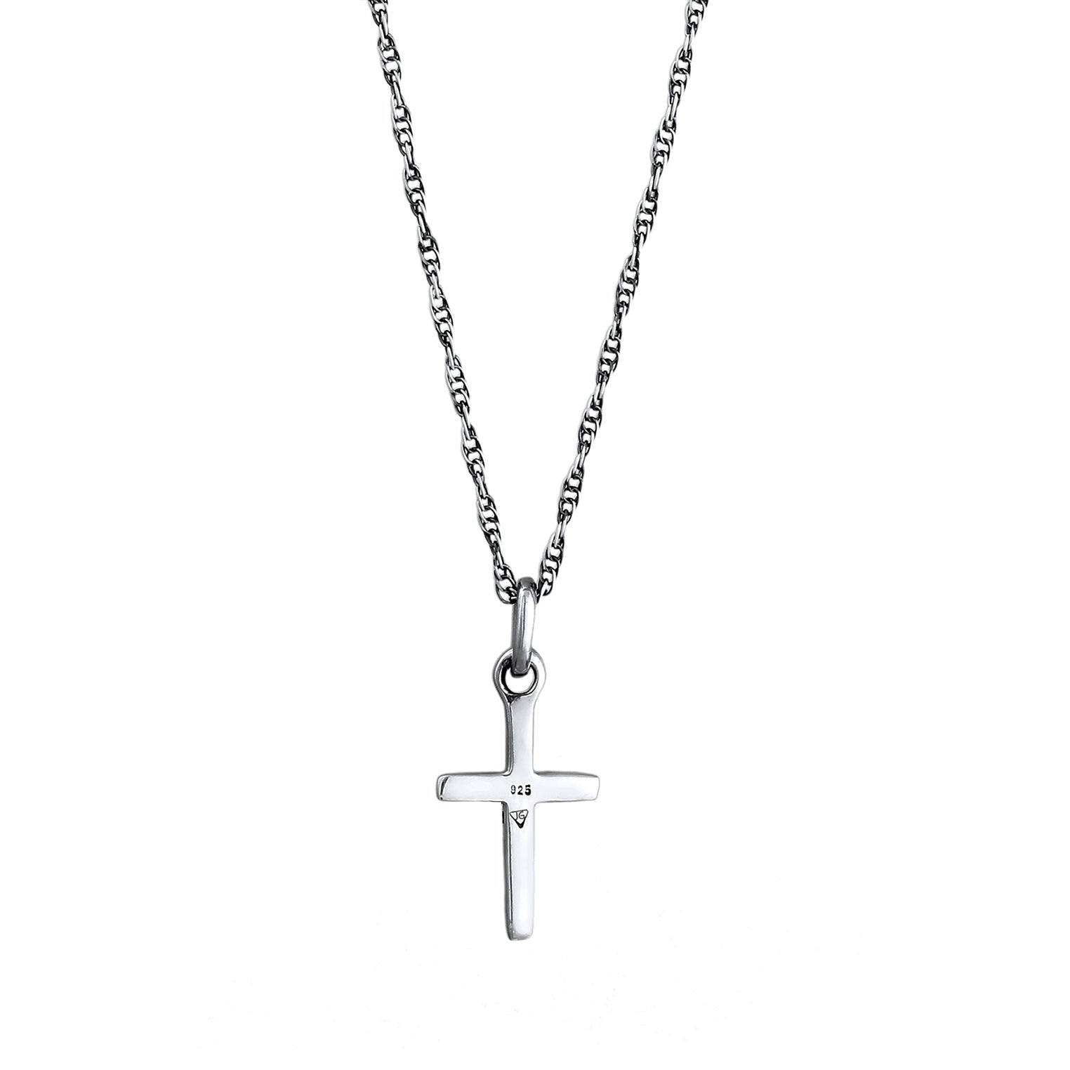 Silber - KUZZOI | Halskette Kreuz Anhänger | 925 Sterling Silber oxidiert