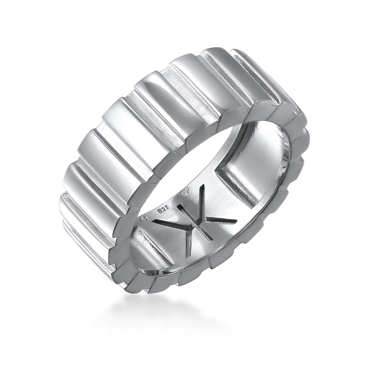 Silber - KUZZOI | Bandring Rillen | 925er Sterling Silber