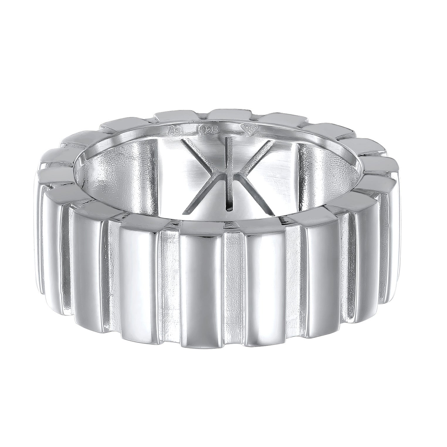 Silber - KUZZOI | Bandring Rillen | 925er Sterling Silber