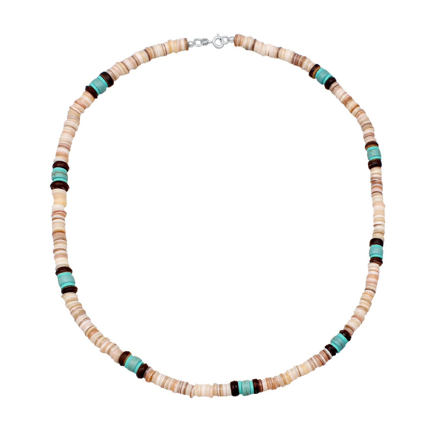 Bunt - KUZZOI | Halskette Surfer Style | Howlite Beads (Türkis) | 925 Sterling Silber