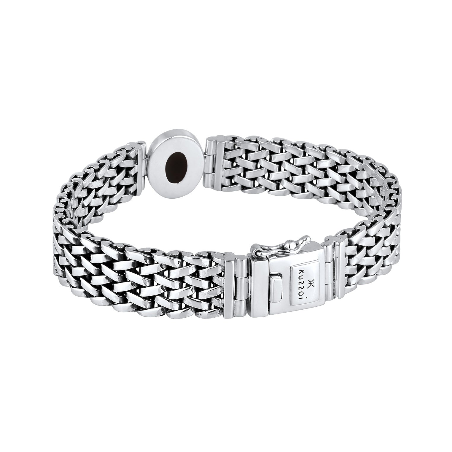 Silber - KUZZOI | Glieder-Armband | Onyx (Schwarz) | 925 Sterling Silber