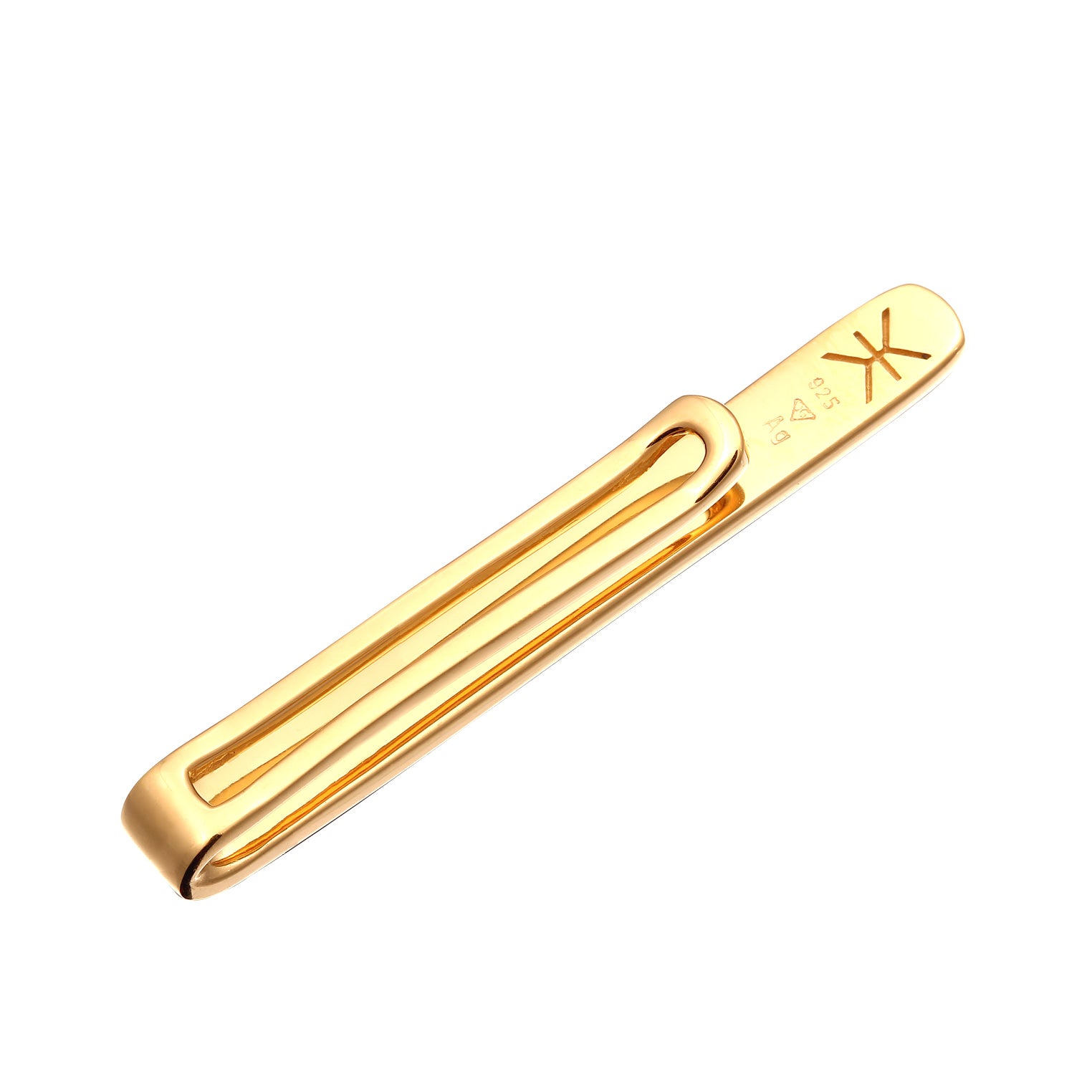 Gold - KUZZOI | Krawattennadel | Emaille (Schwarz) | 925er Sterling Silber vergoldet