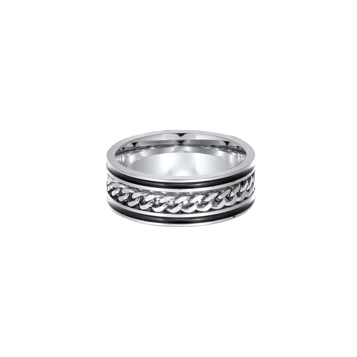 Silber - KUZZOI | Bandring Zopfkette | Edelstahl