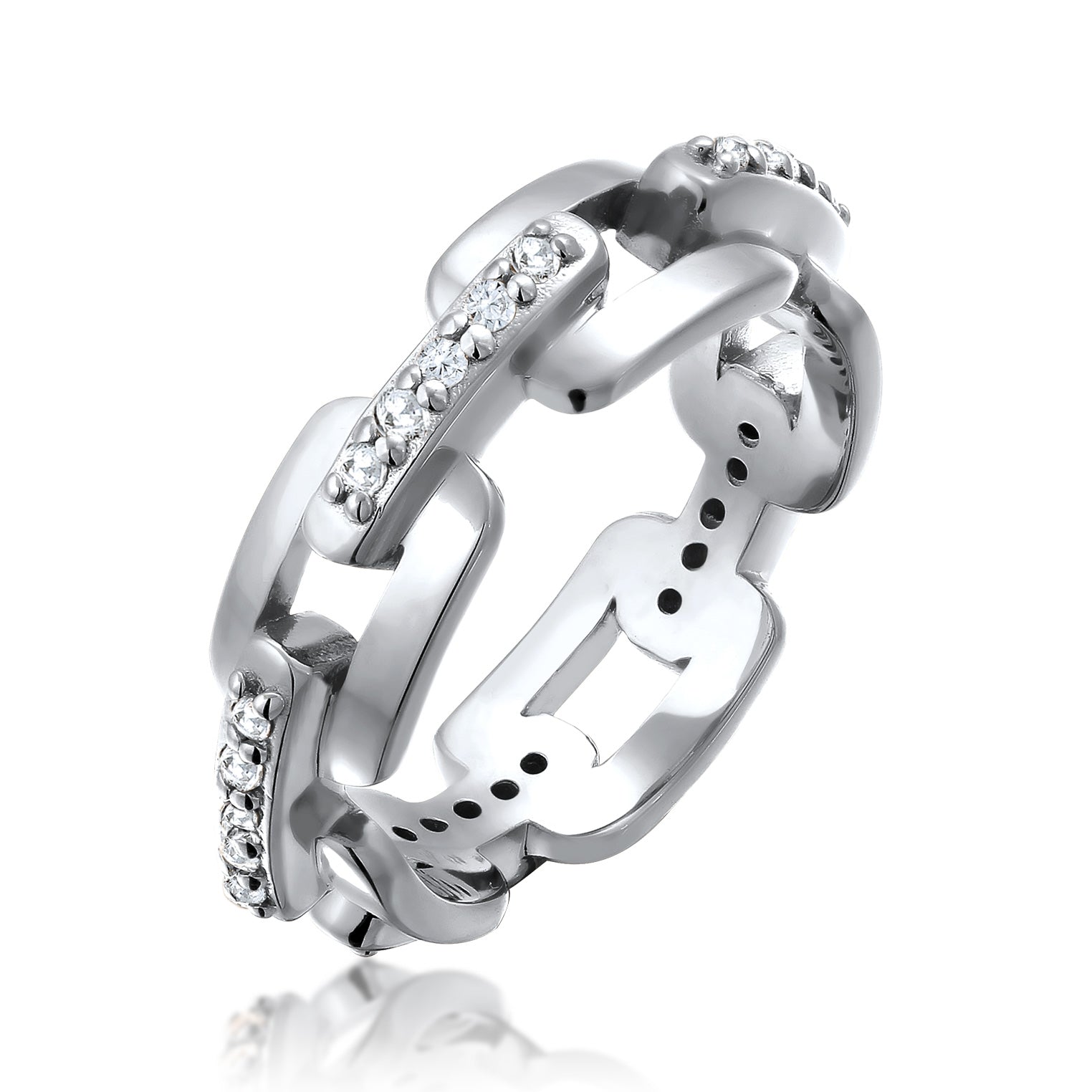 Silber - KUZZOI | Ring Chain | Zirkonia (Weiß) | 925 Sterling Silber