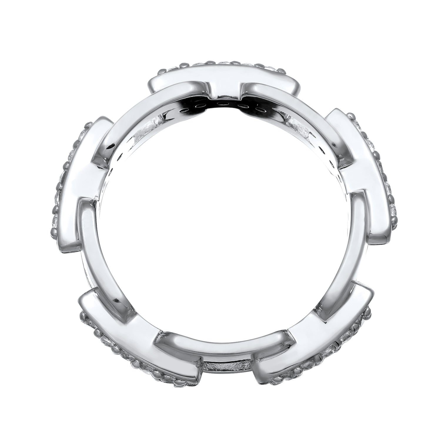 Silber - KUZZOI | Ring Chain | Zirkonia (Weiß) | 925 Sterling Silber
