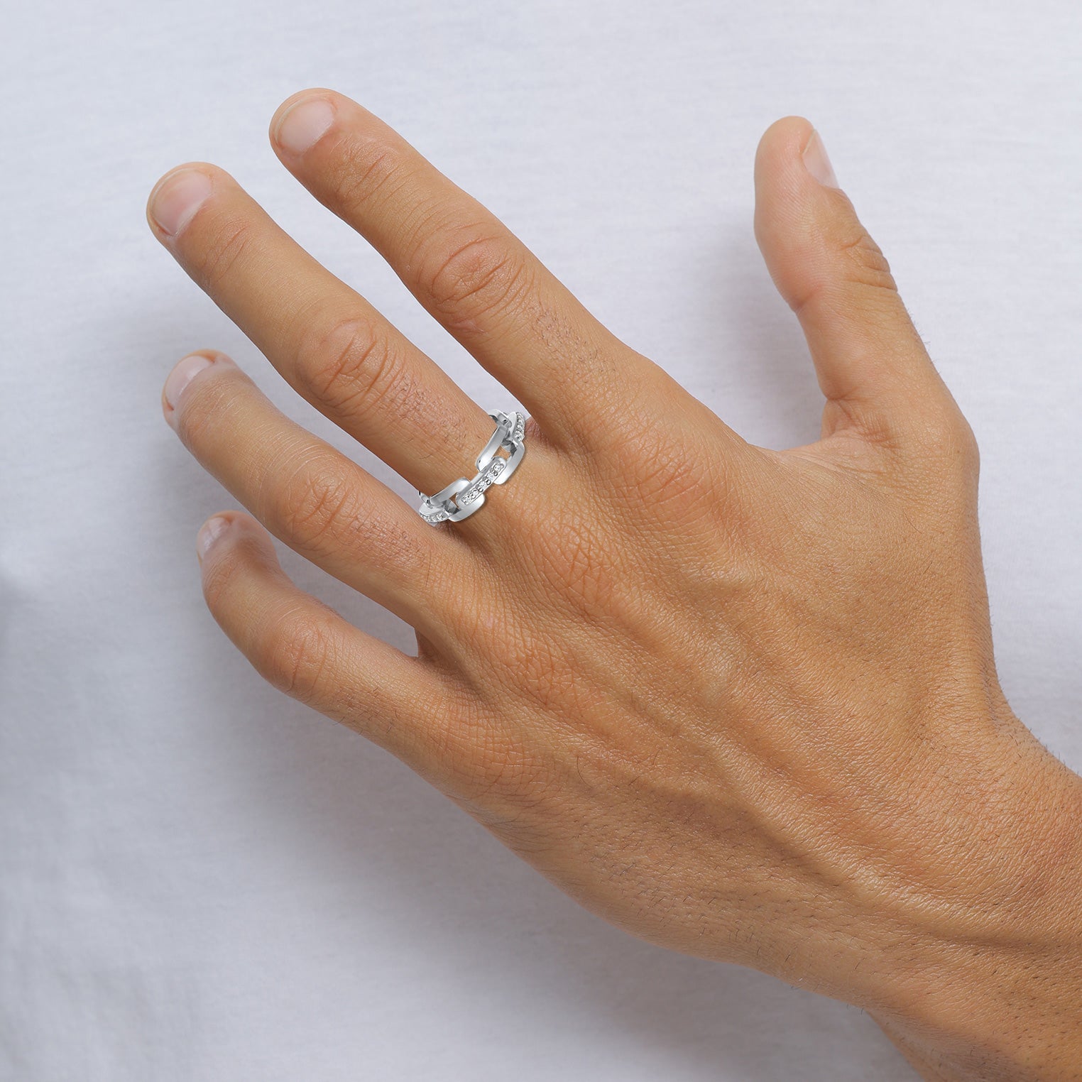 Silber - KUZZOI | Ring Chain | Zirkonia (Weiß) | 925 Sterling Silber