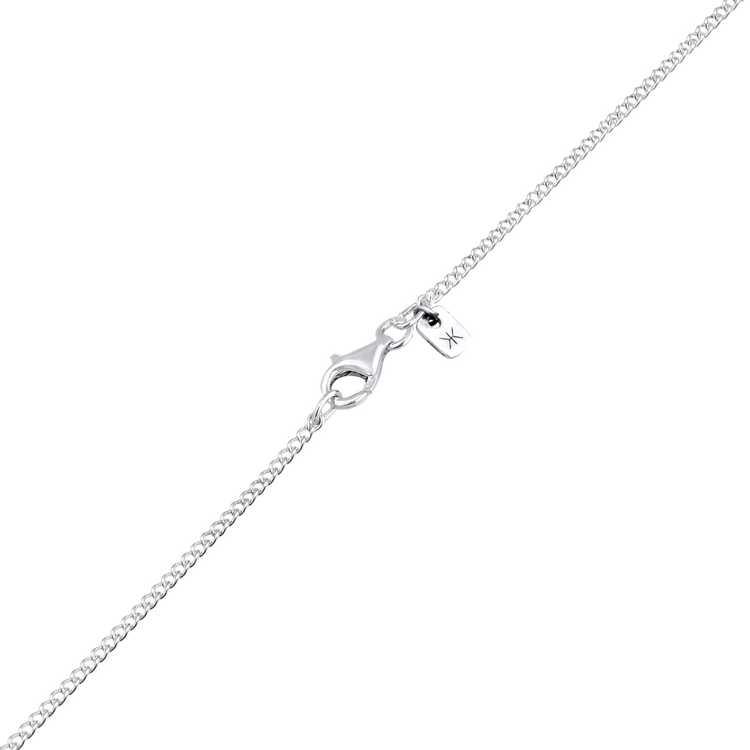 Silber - KUZZOI | Halskette mit Anhänger | Emaille (Schwarz) | 925 Sterling Silber