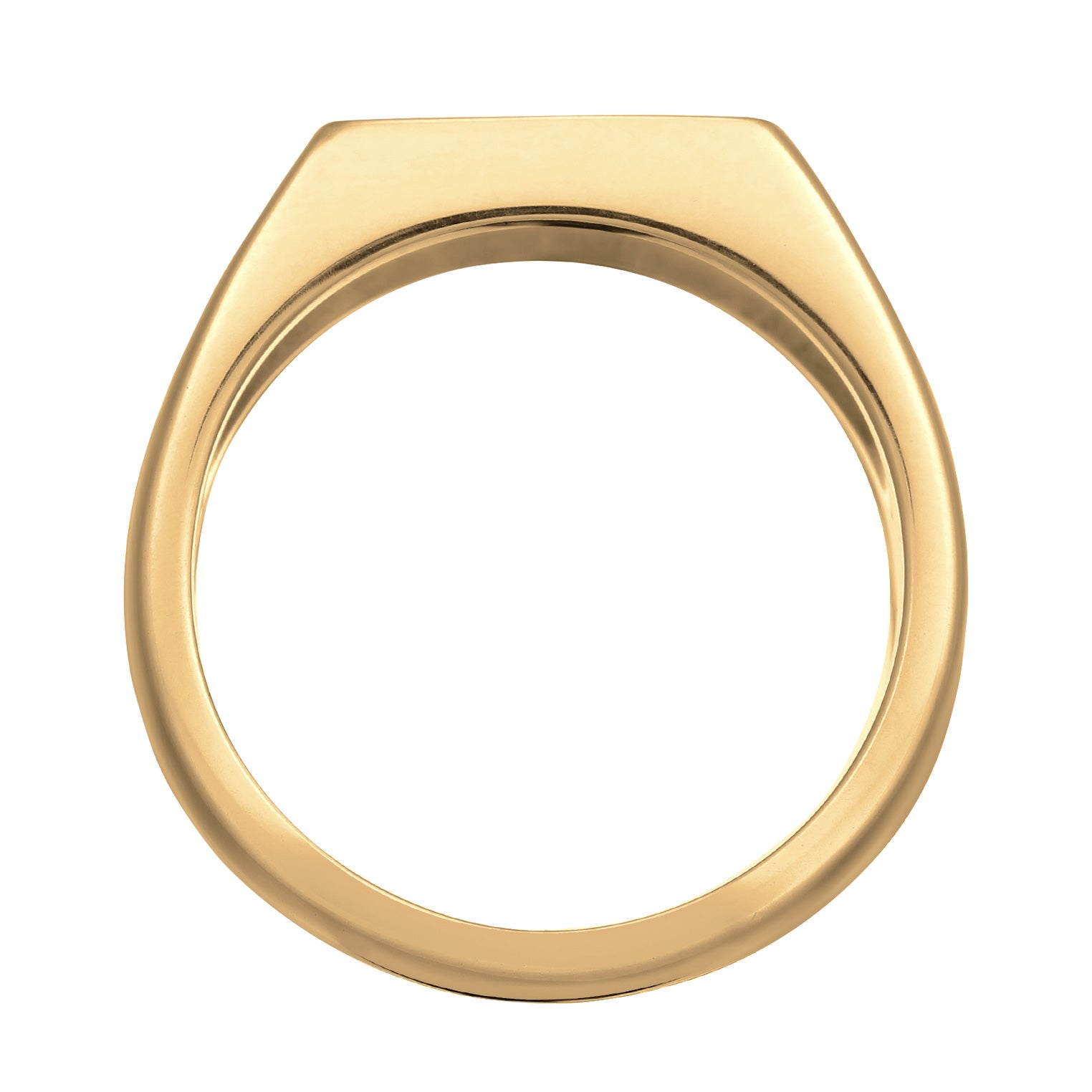 Gold - KUZZOI | Siegelring Rechteck | Emaille (Schwarz) | 925 Sterling Silber vergoldet