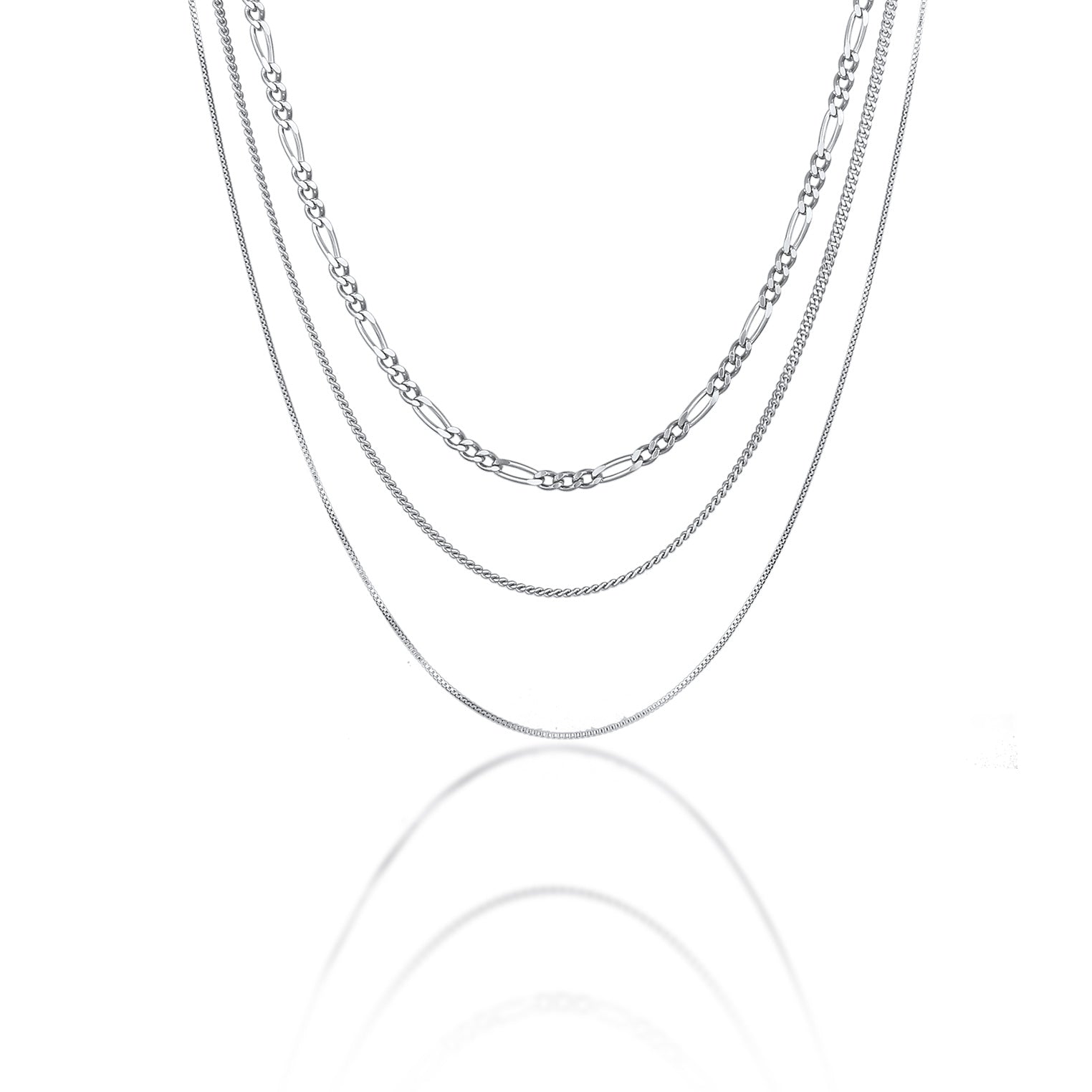 Silber - KUZZOI | Halsketten Set Basic | 925 Sterling Silber