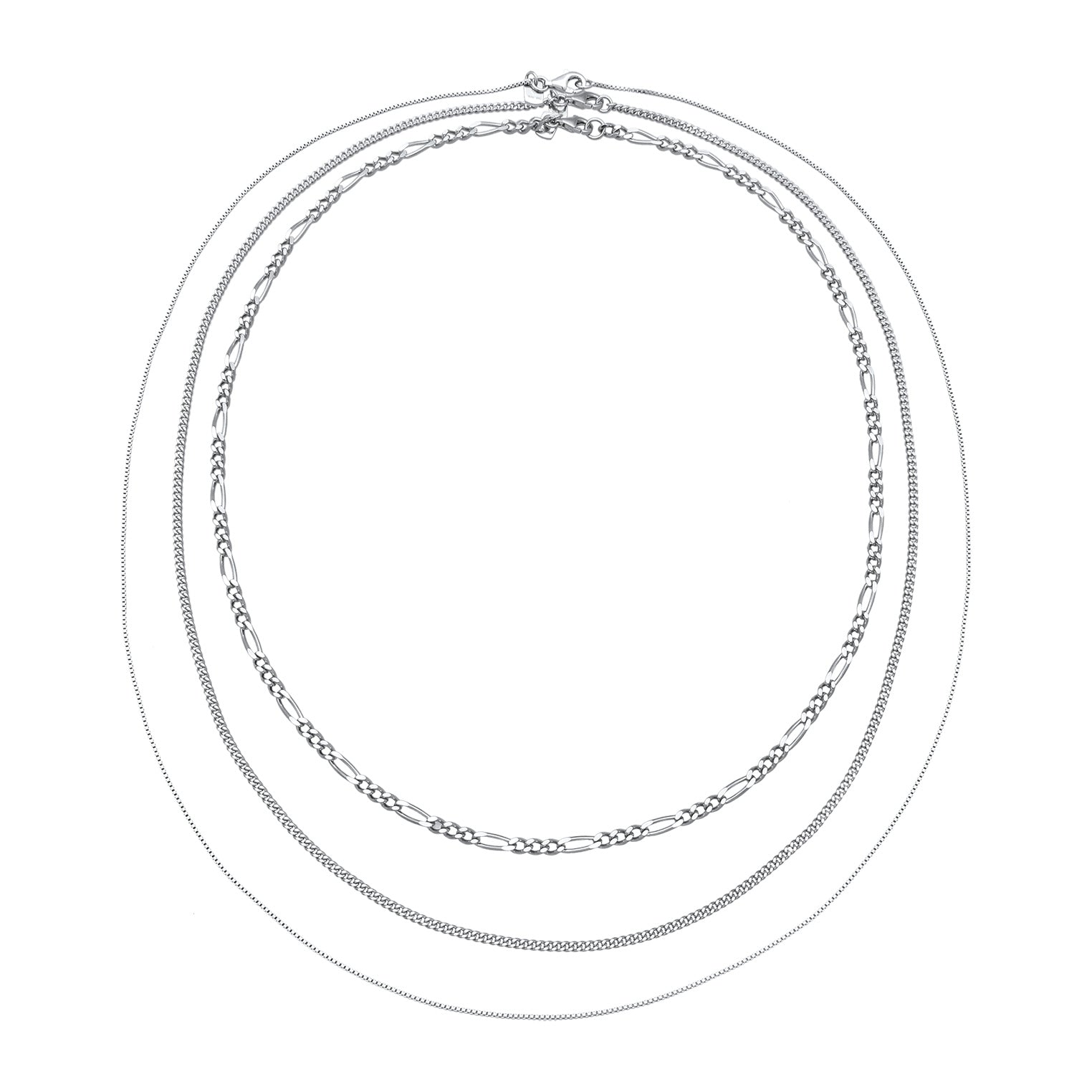 Silber - KUZZOI | Halsketten Set Basic | 925 Sterling Silber