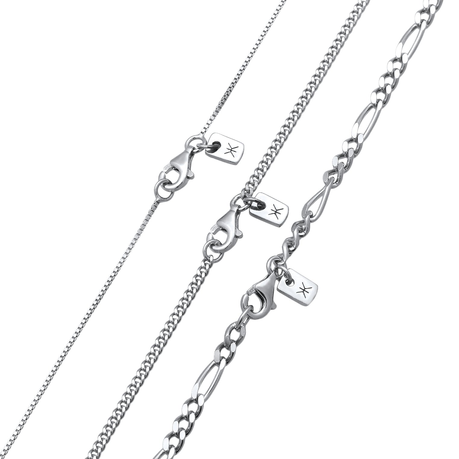 Silber - KUZZOI | Halsketten Set Basic | 925 Sterling Silber