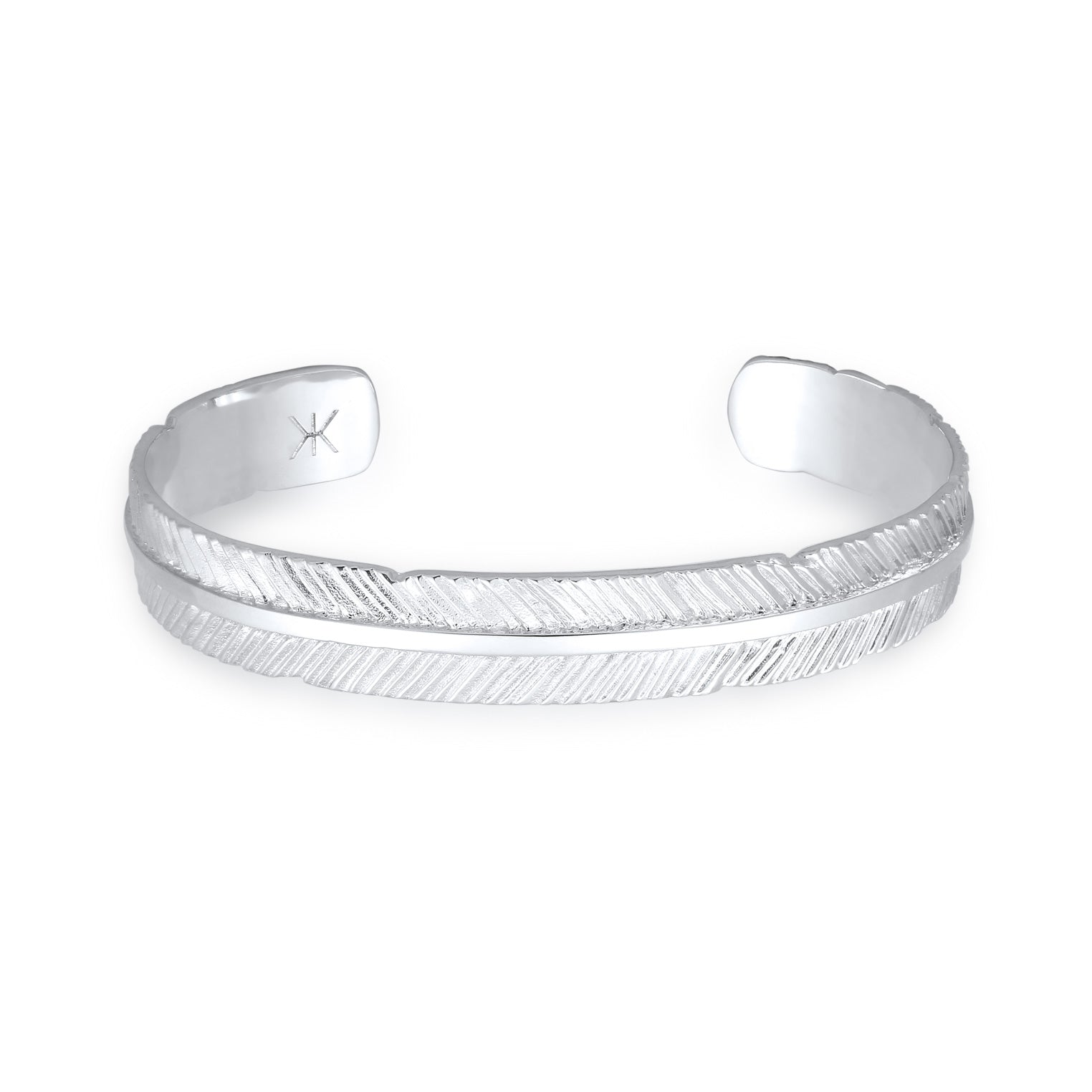 Silber - KUZZOI | Armreif Feder | 925 Sterling Silber