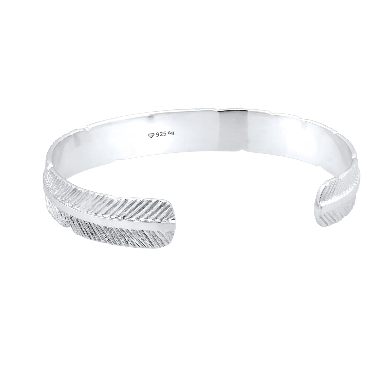 Silber - KUZZOI | Armreif Feder | 925 Sterling Silber