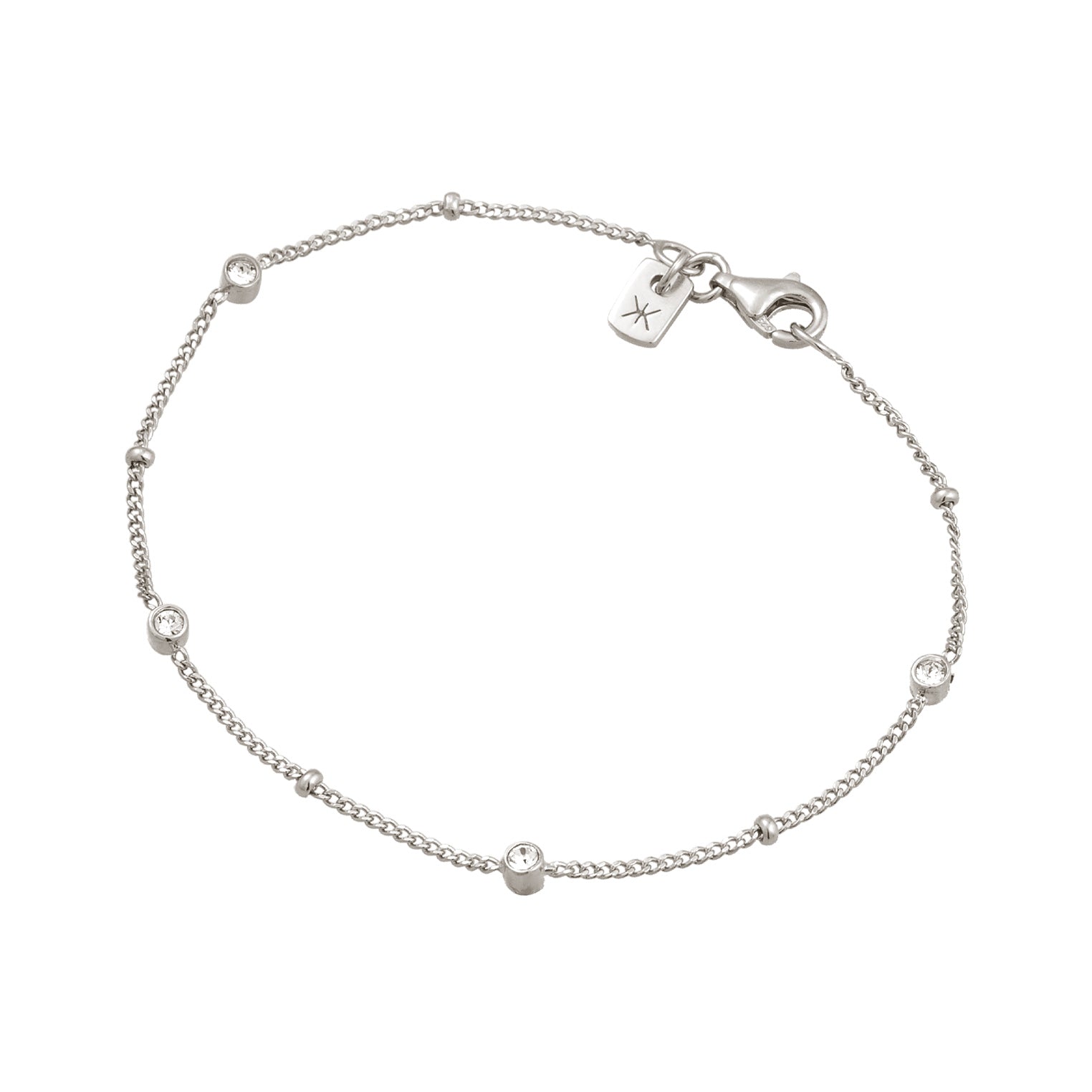 Silber - KUZZOI | Kugel-Armband | Mit Kristallen von Swarovski® (Weiß) | 925 Sterling Silber
