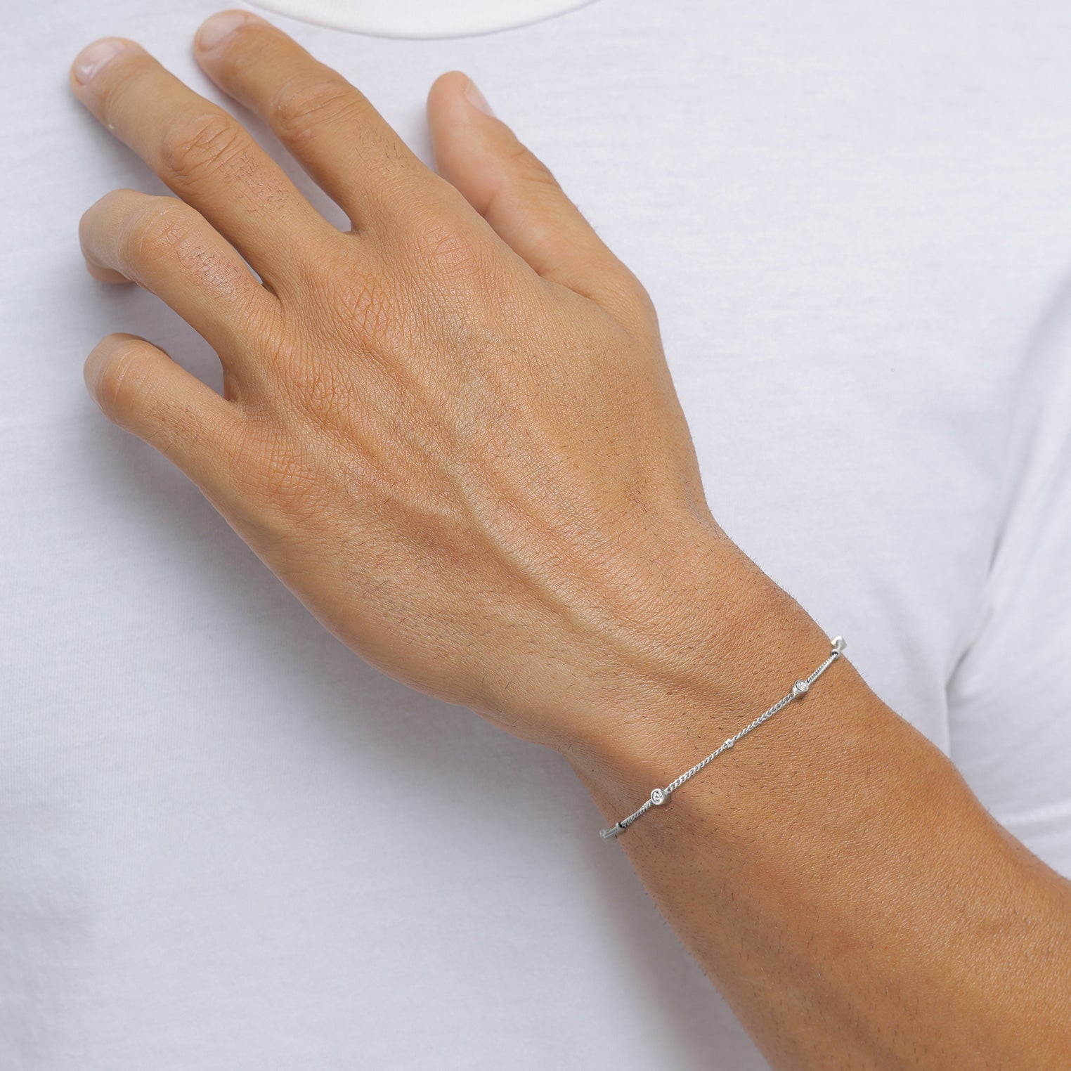 Silber - KUZZOI | Kugel-Armband | Mit Kristallen von Swarovski® (Weiß) | 925 Sterling Silber