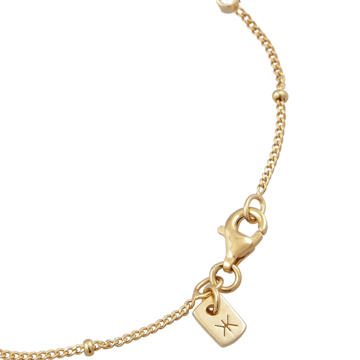 Gold - KUZZOI | Kugel-Armband | Glas Kristalle (Weiß) | 925 Sterling Silber vergoldet
