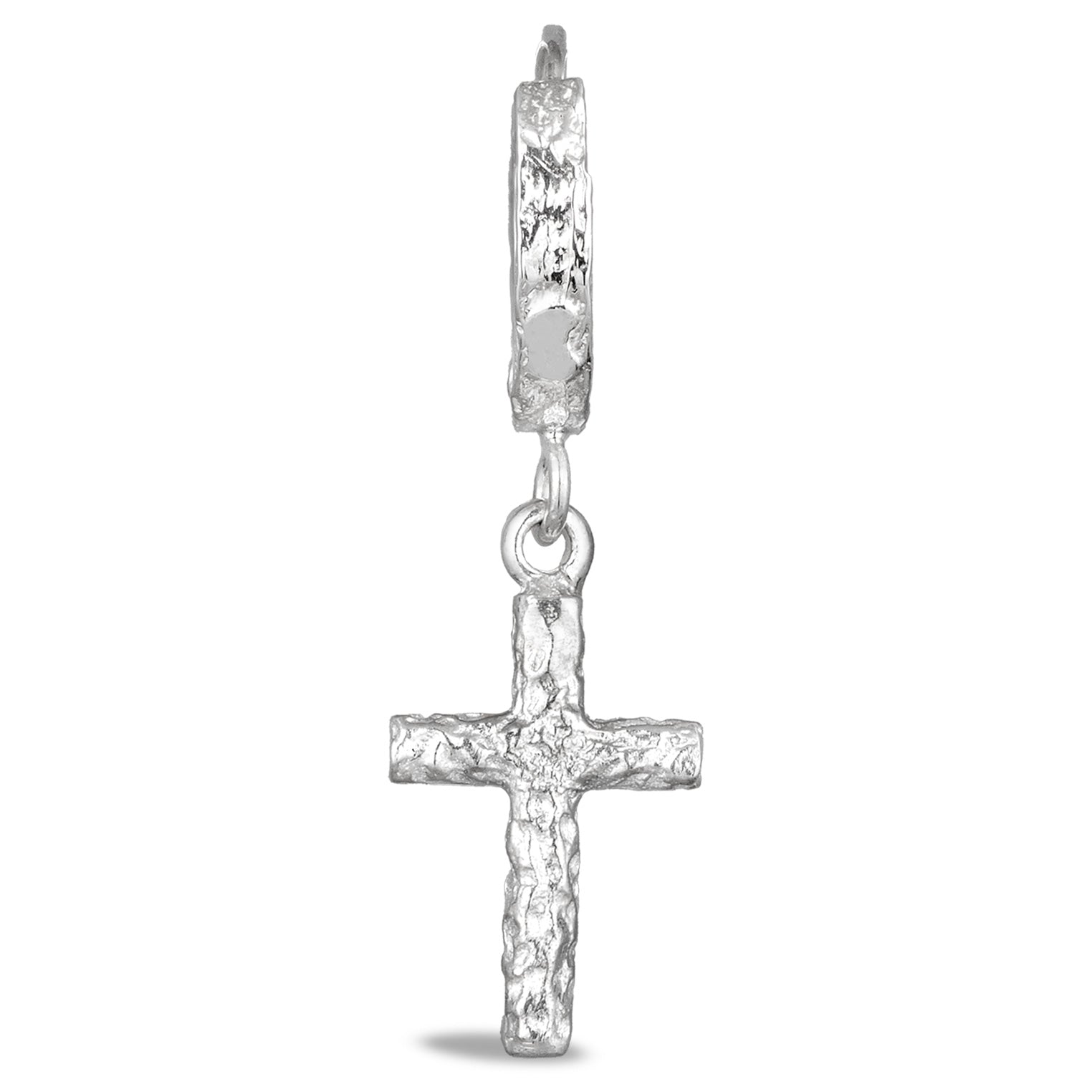 Silber - KUZZOI | Single Creole Kreuz | 925 Sterling Silber