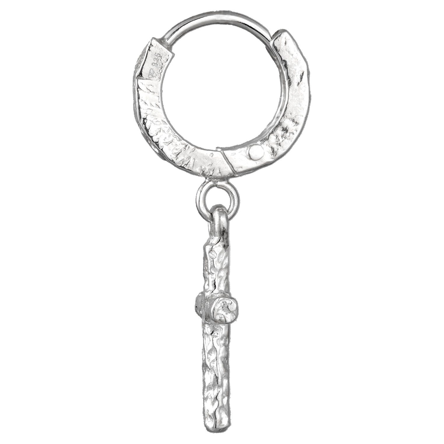 Silber - KUZZOI | Single Creole Kreuz | 925 Sterling Silber
