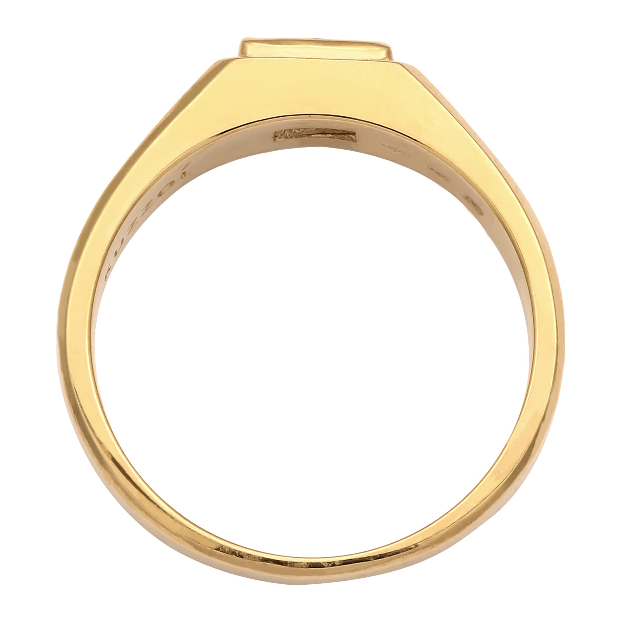 Gold - KUZZOI | Siegelring | Synthetischer Saphir (Blau) | 925 Sterling Silber vergoldet