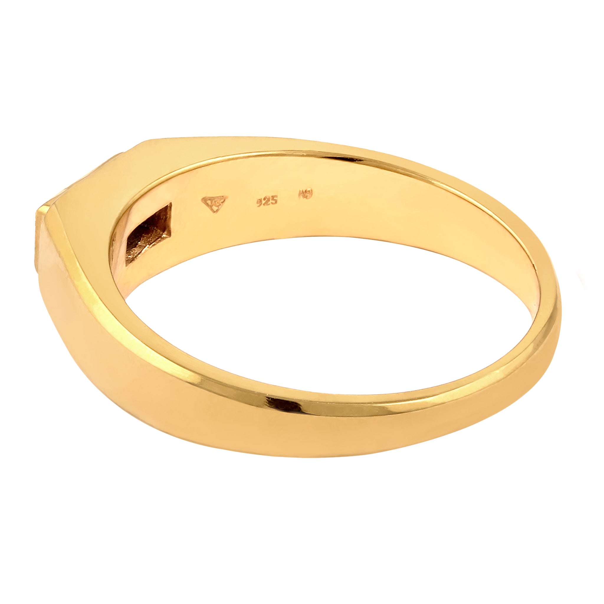 Gold - KUZZOI | Siegelring | Synthetischer Saphir (Blau) | 925 Sterling Silber vergoldet