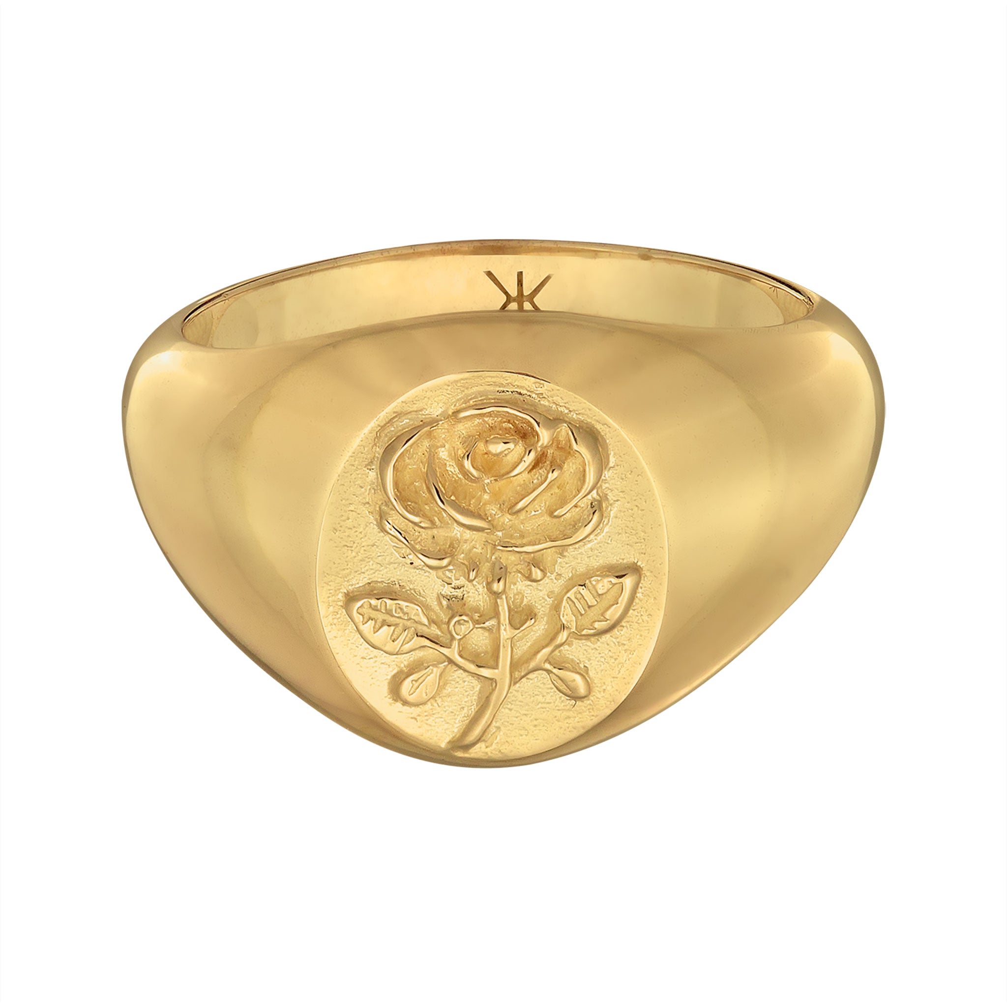 Gold - KUZZOI | Siegelring Rose | 925 Sterling Silber vergoldet