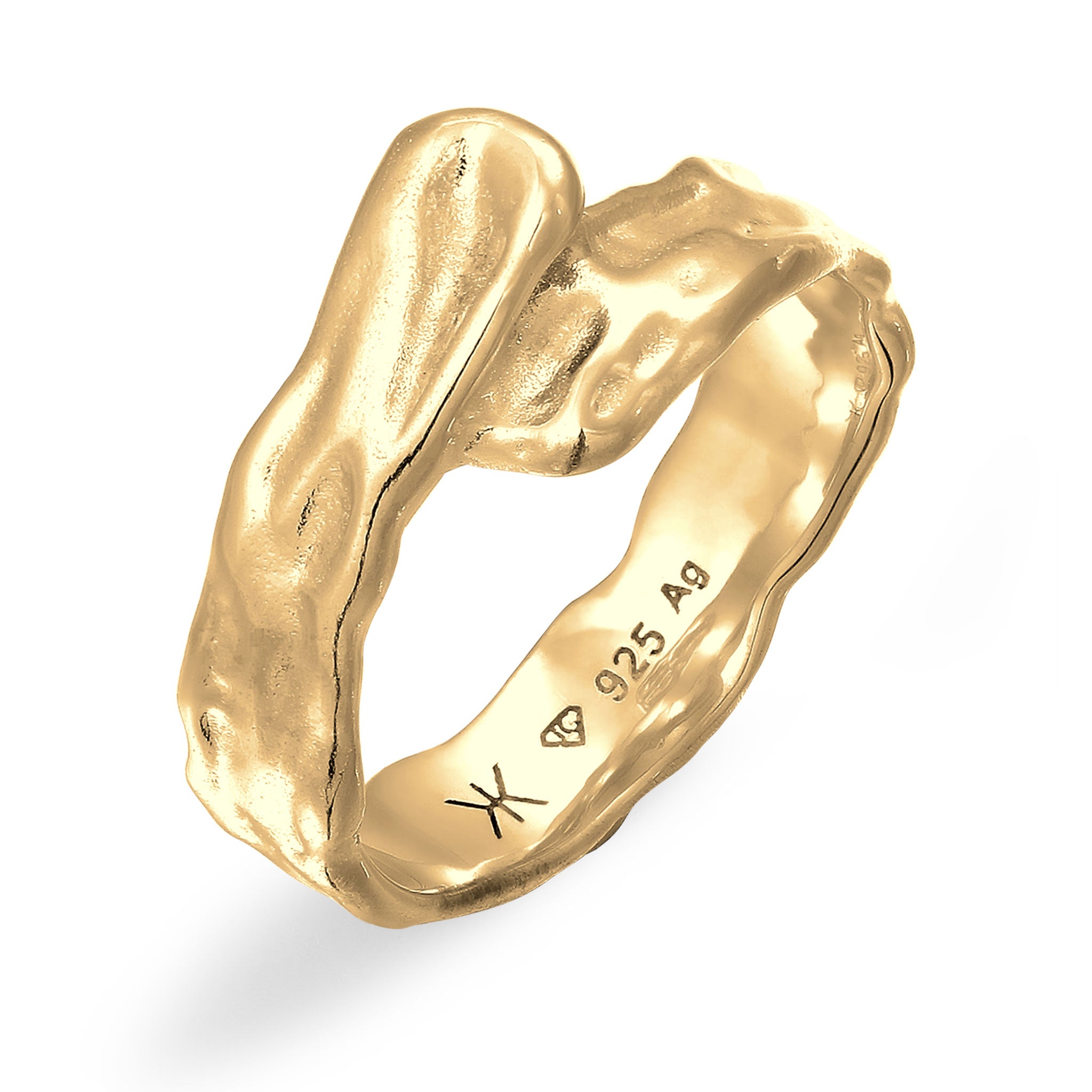 Gold - KUZZOI | Wickelring Organic | 925 Sterling Silber vergoldet