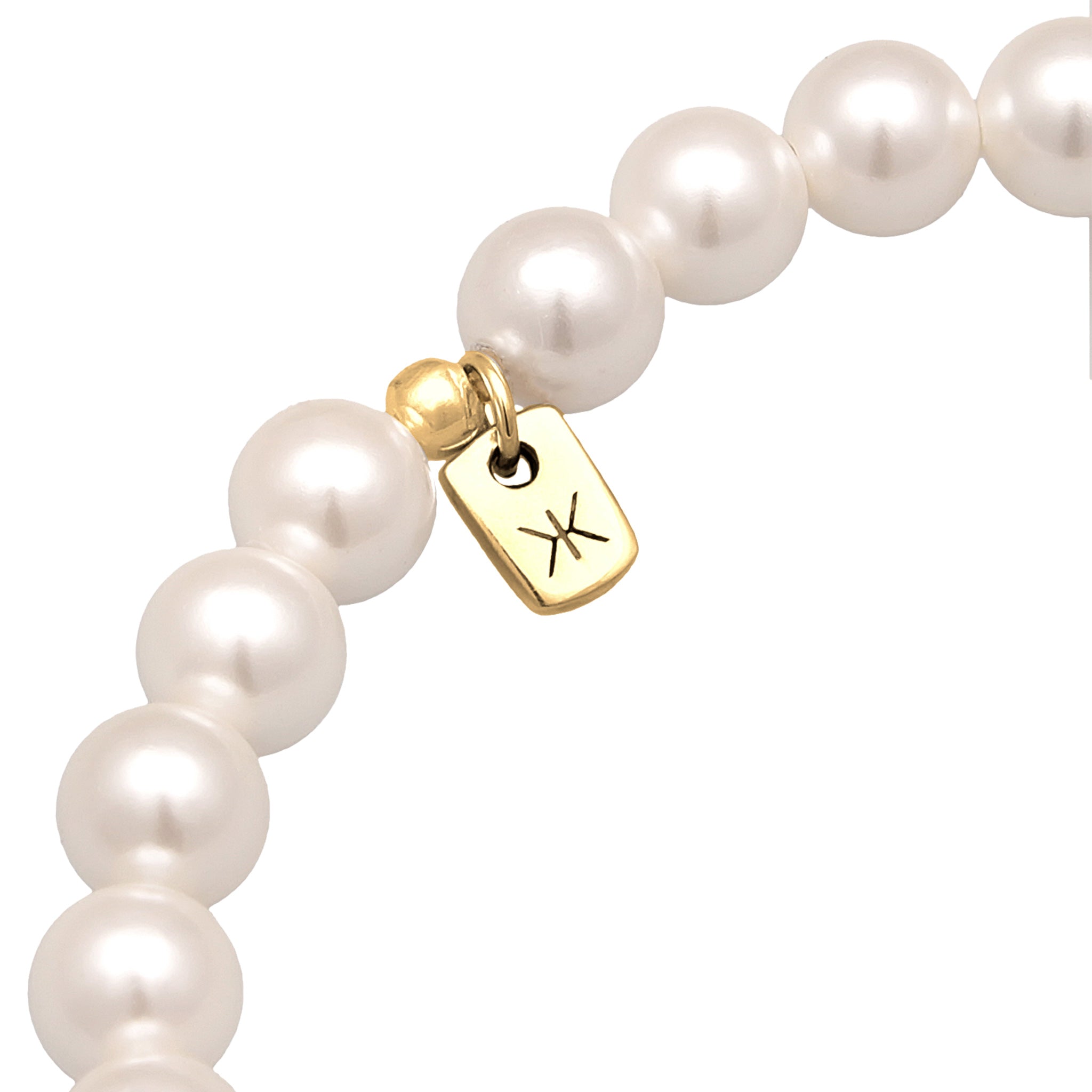 Gold - KUZZOI | Armband Trend | Muschelkernperlen | 925er Sterling Silber vergoldet