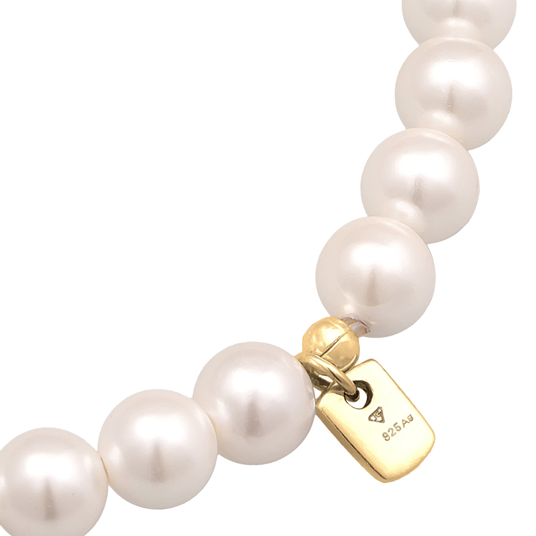 Gold - KUZZOI | Armband Trend | Muschelkernperlen | 925er Sterling Silber vergoldet