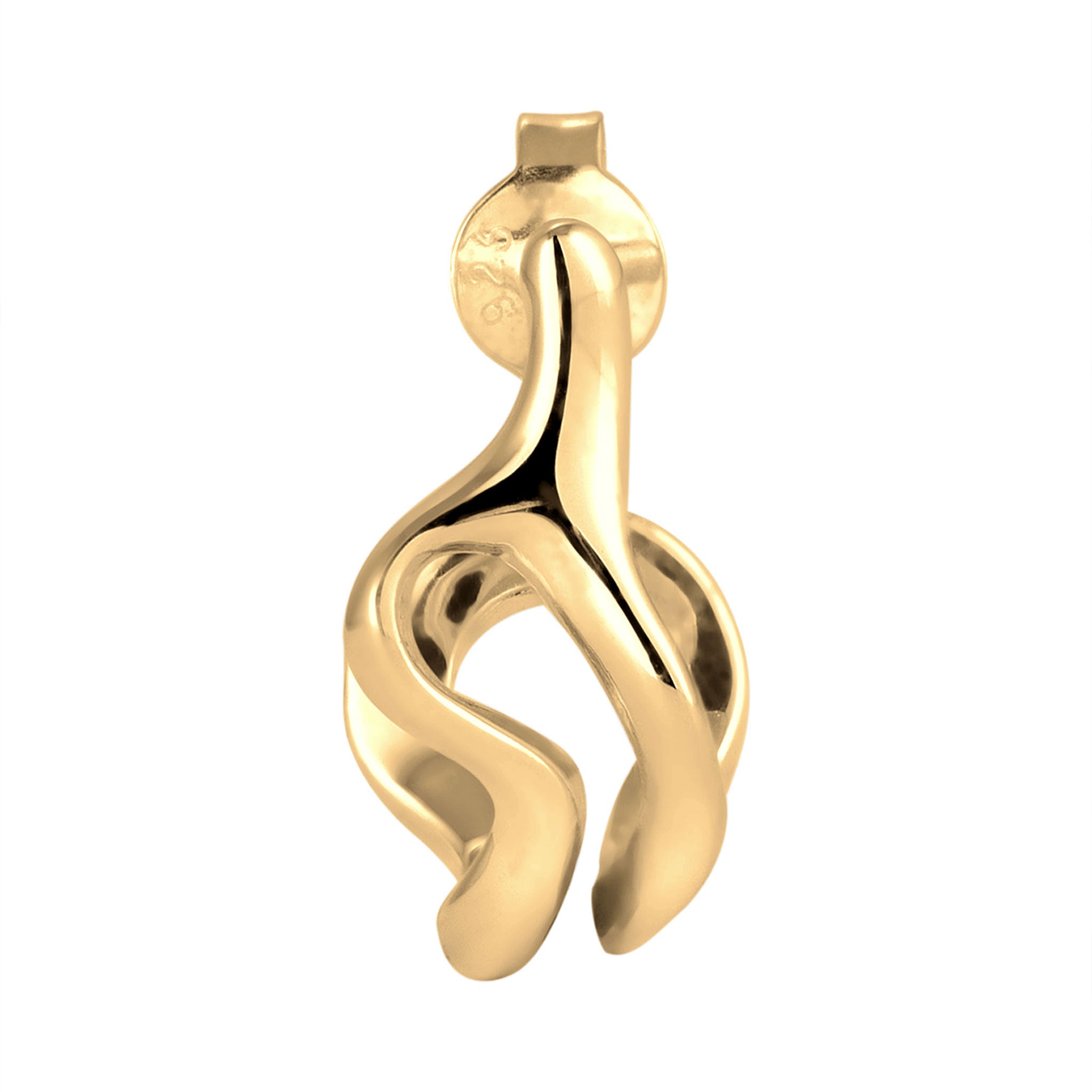 Gold - KUZZOI | Single Ohrstecker Organic | 925 Sterling Silber vergoldet