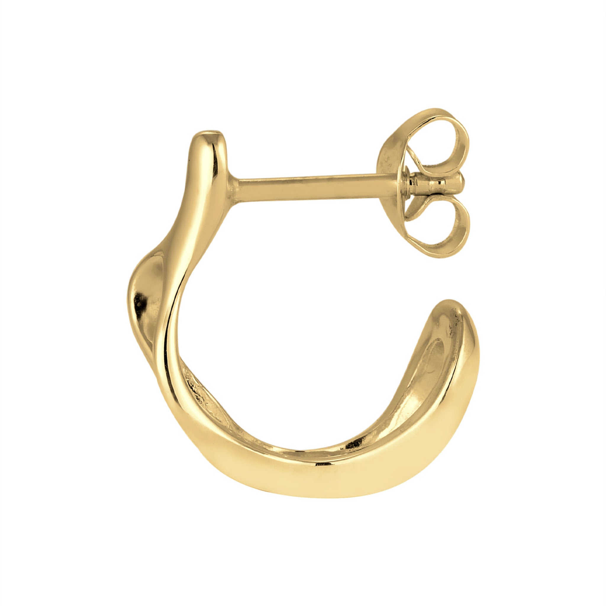 Gold - KUZZOI | Single Ohrstecker Organic | 925 Sterling Silber vergoldet