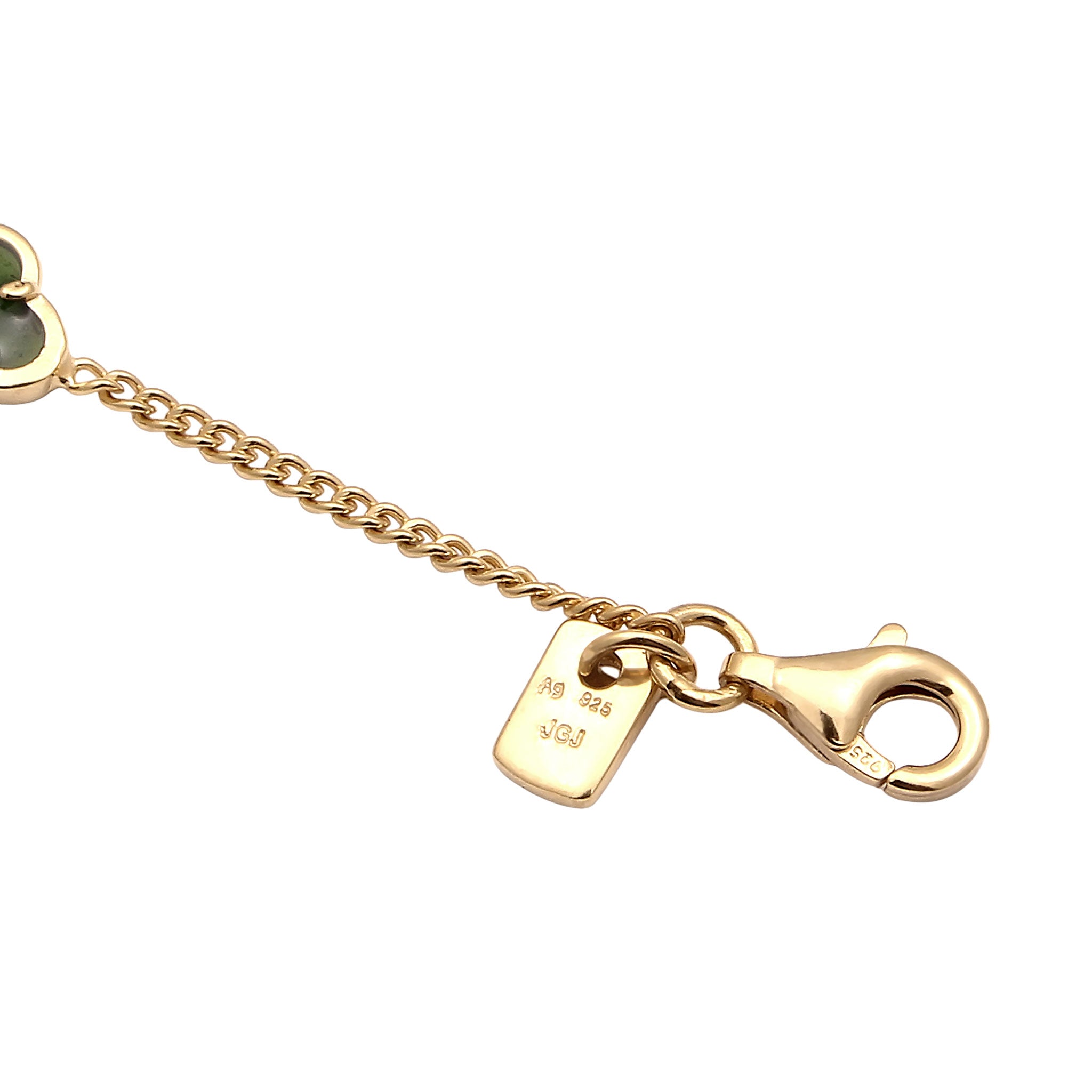 Grün - KUZZOI | Armband Kleeblatt | Emaille (Grün) | 925 Sterling Silber vergoldet