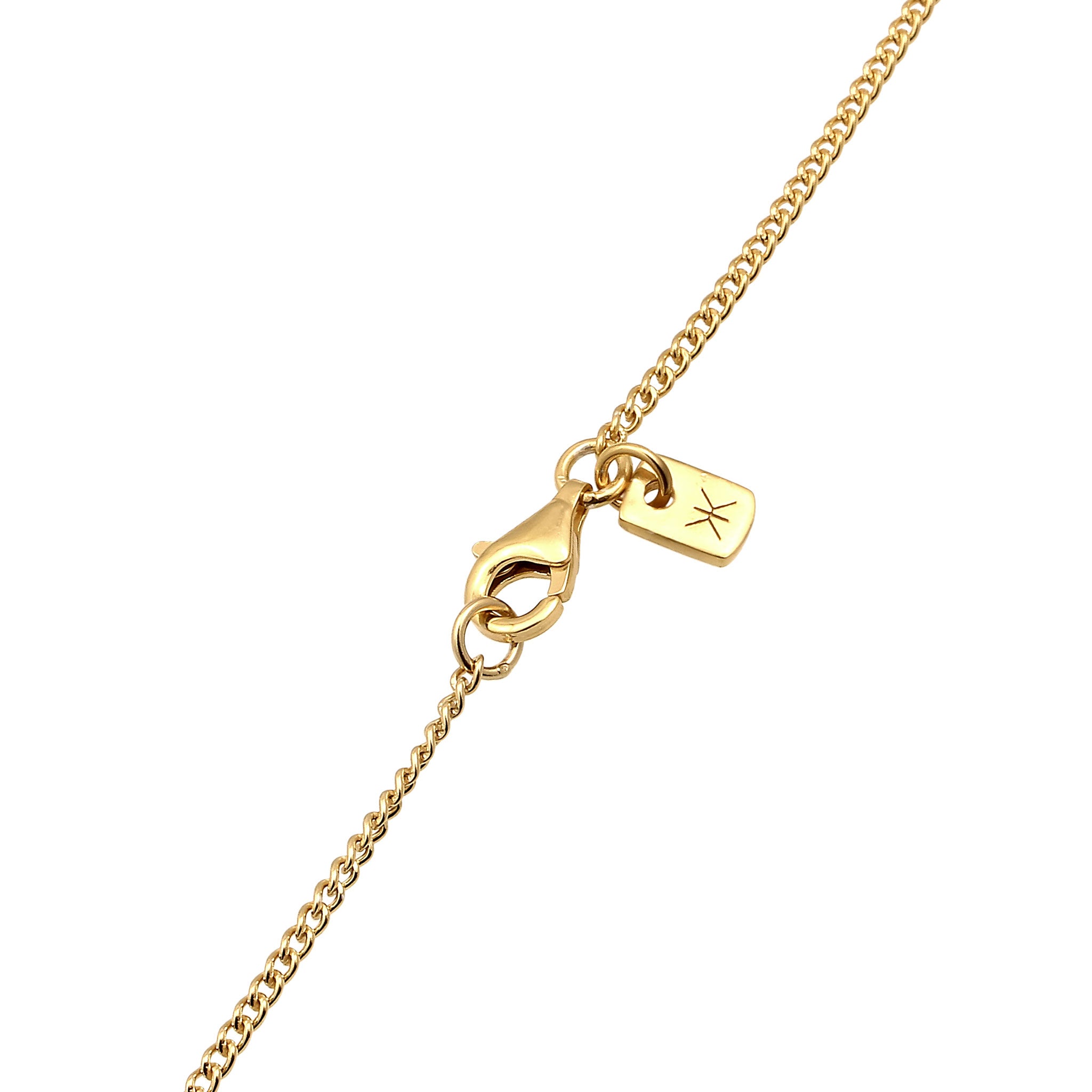 Gold - KUZZOI | Halskette Kleeblatt | Emaille (Blau) | 925 Sterling Silber vergoldet