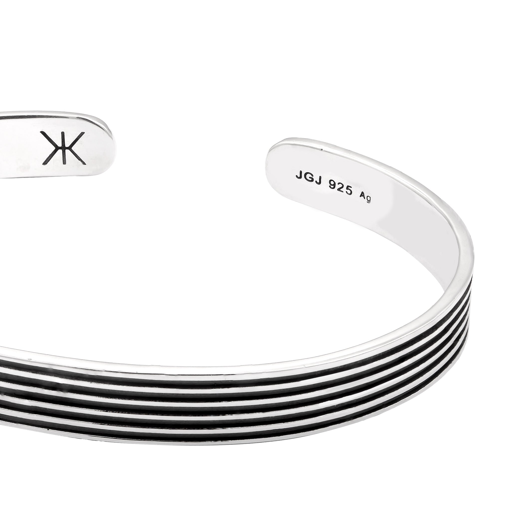 Silber - KUZZOI | Armreif Rillen | 925 Sterling Silber