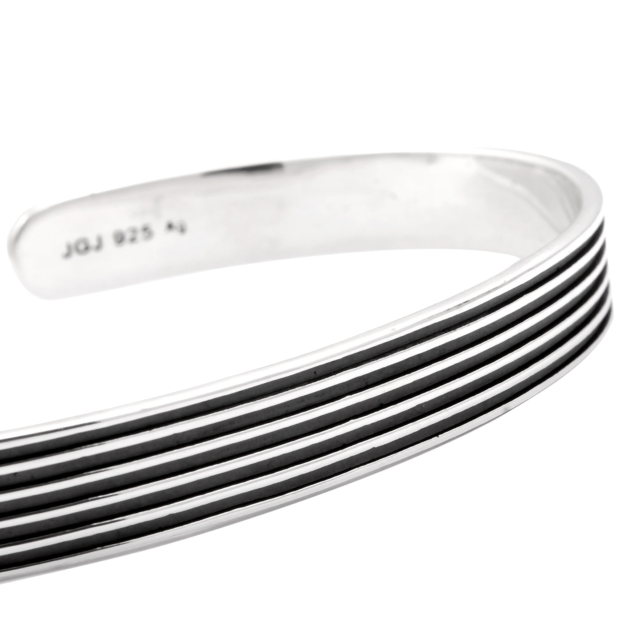 Silber - KUZZOI | Armreif Rillen | 925 Sterling Silber