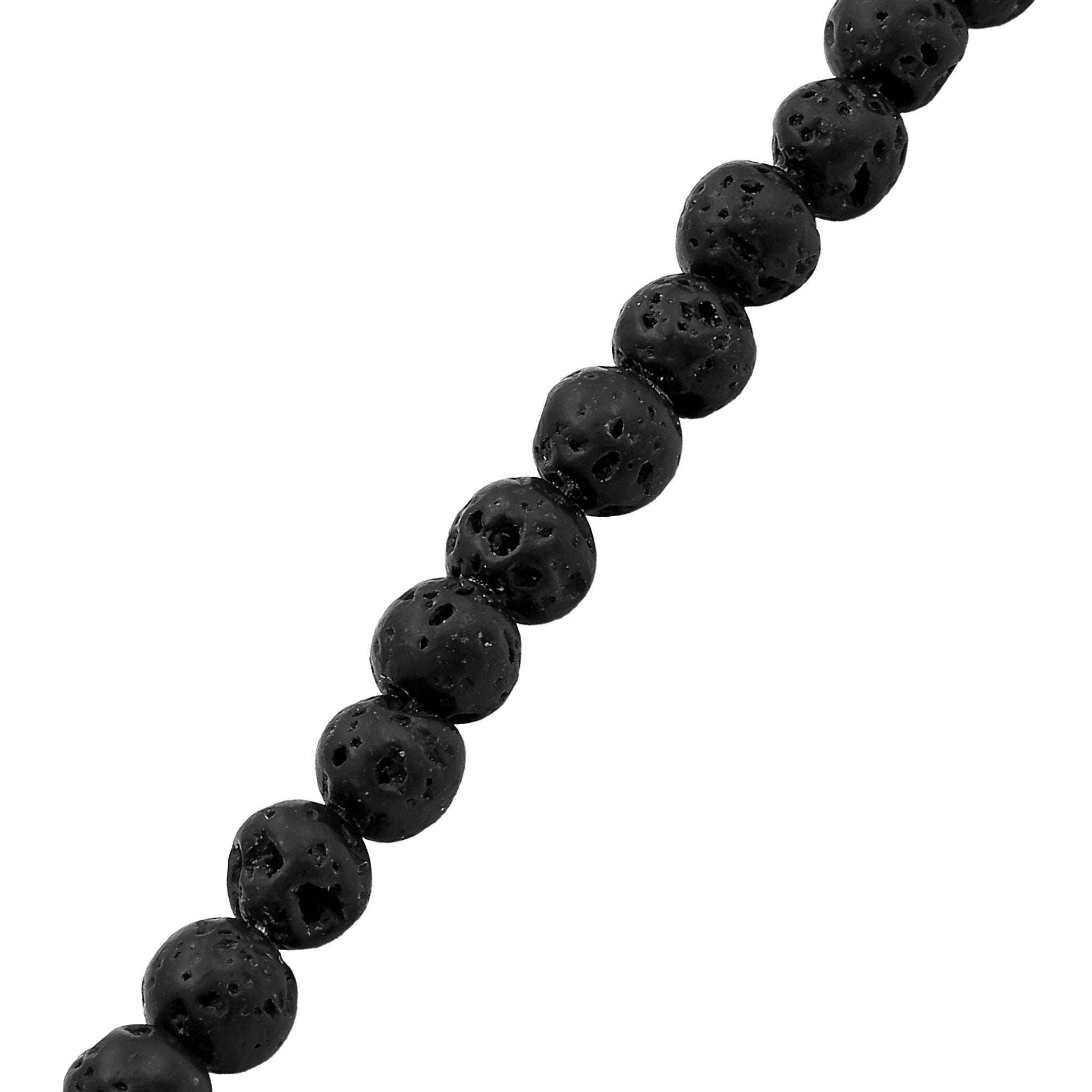 Schwarz - KUZZOI | Armband Perlen | Lava (Schwarz) | 925 Sterling Silber