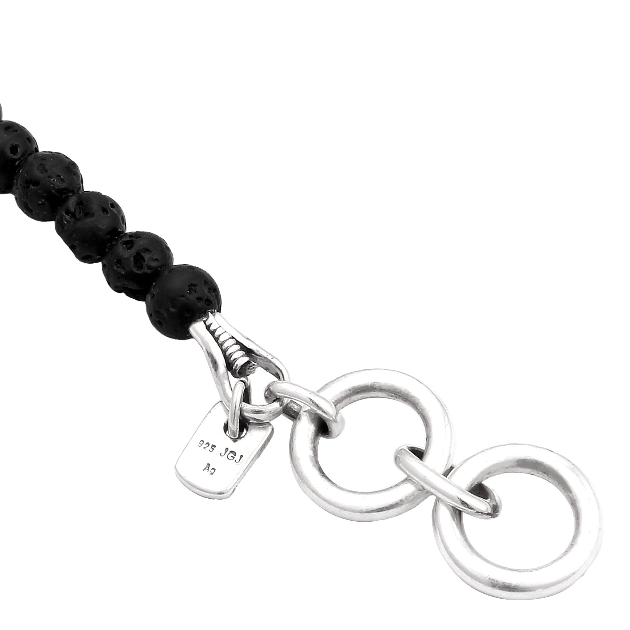 Schwarz - KUZZOI | Armband Perlen | Lava (Schwarz) | 925 Sterling Silber