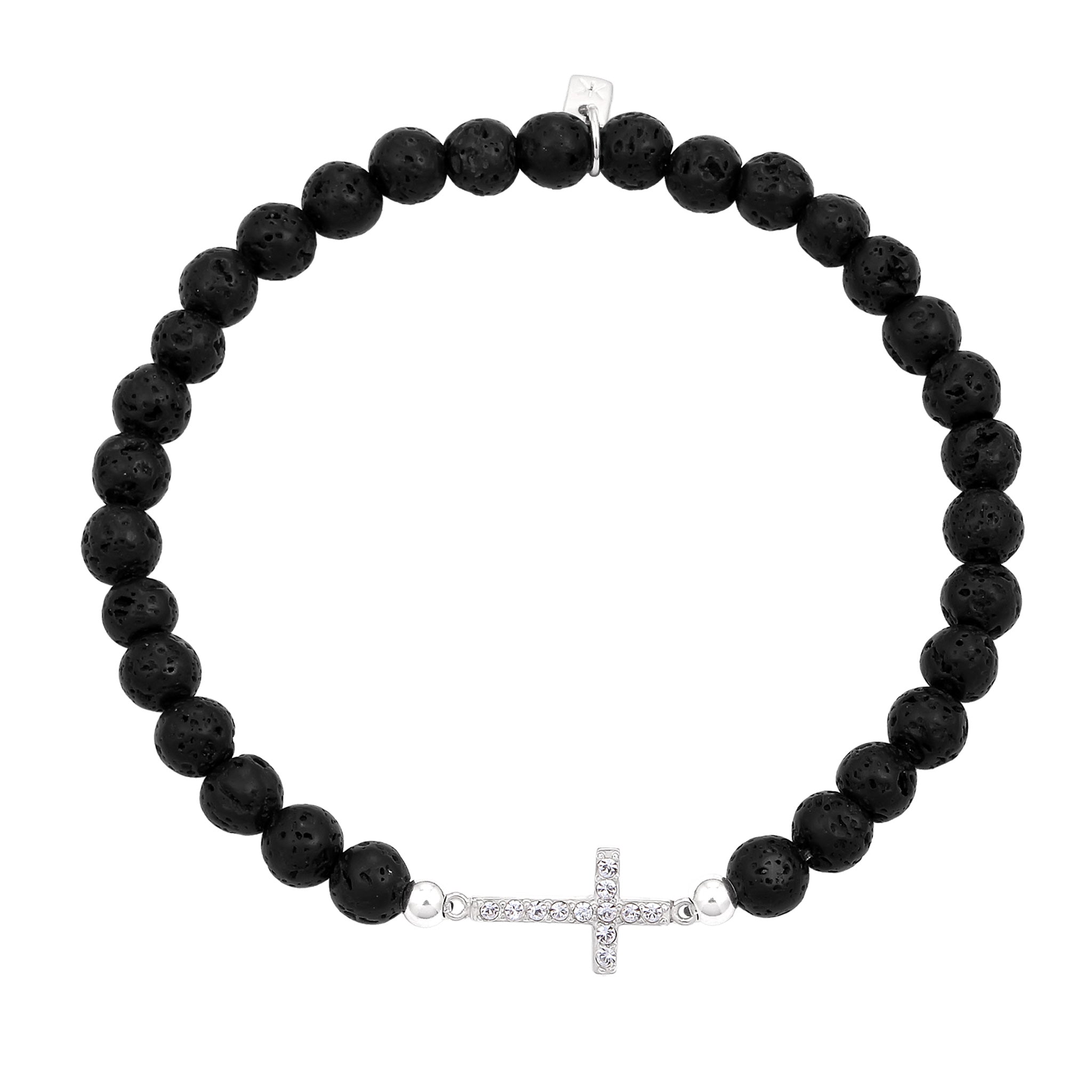 Schwarz - KUZZOI | Armband Kreuz | Mit Kristallen von Swarovski® | 925 Sterling Silber