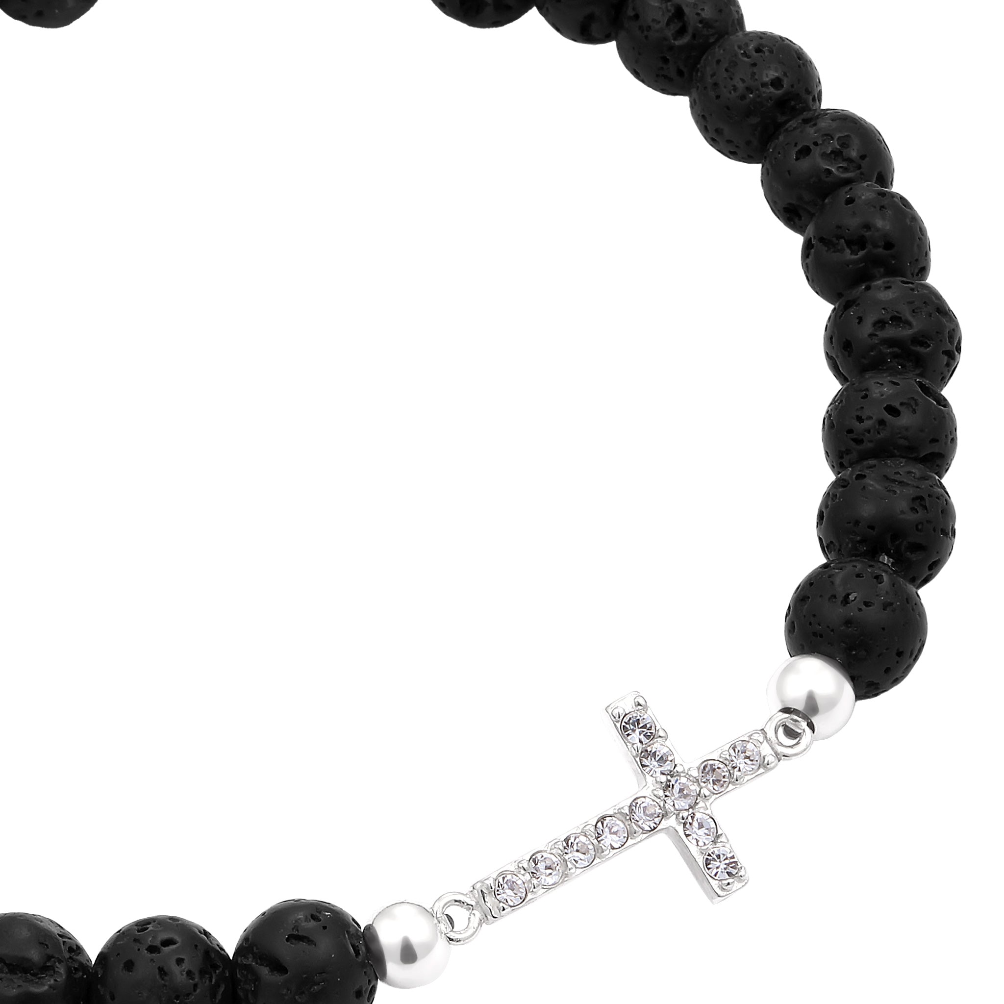 Schwarz - KUZZOI | Armband Kreuz | Mit Kristallen von Swarovski® | 925 Sterling Silber