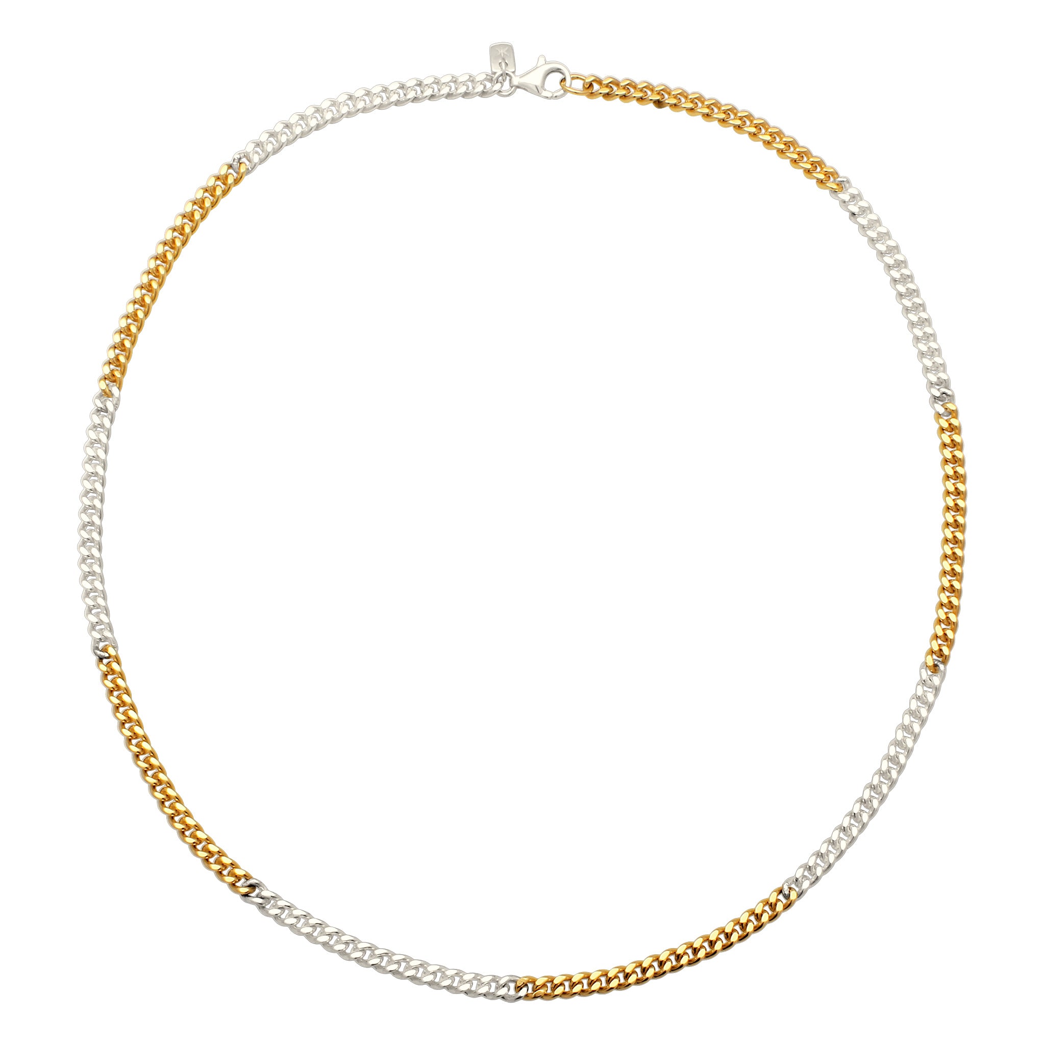 Zweifarbig - KUZZOI | Panzer-Halskette Bicolor | 925 Sterling Silber