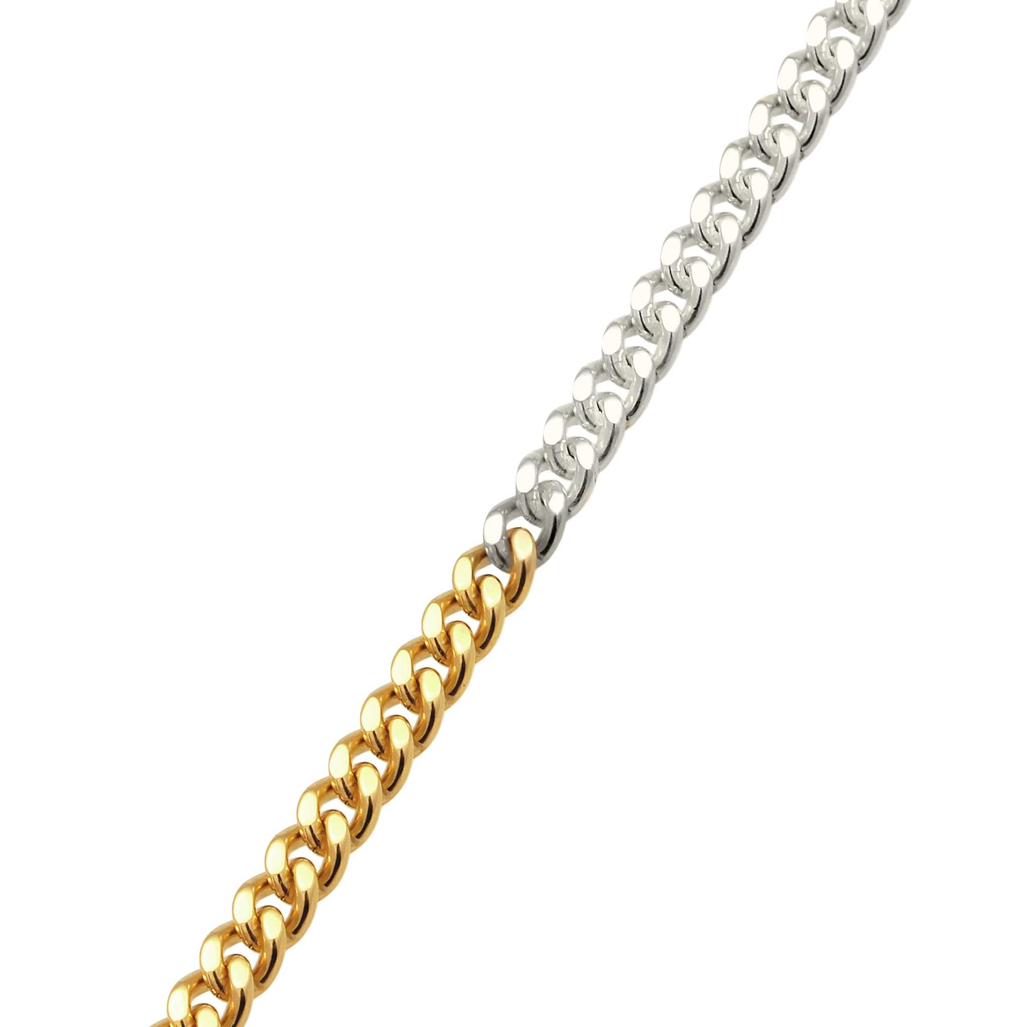 Zweifarbig - KUZZOI | Panzer-Halskette Bicolor | 925 Sterling Silber